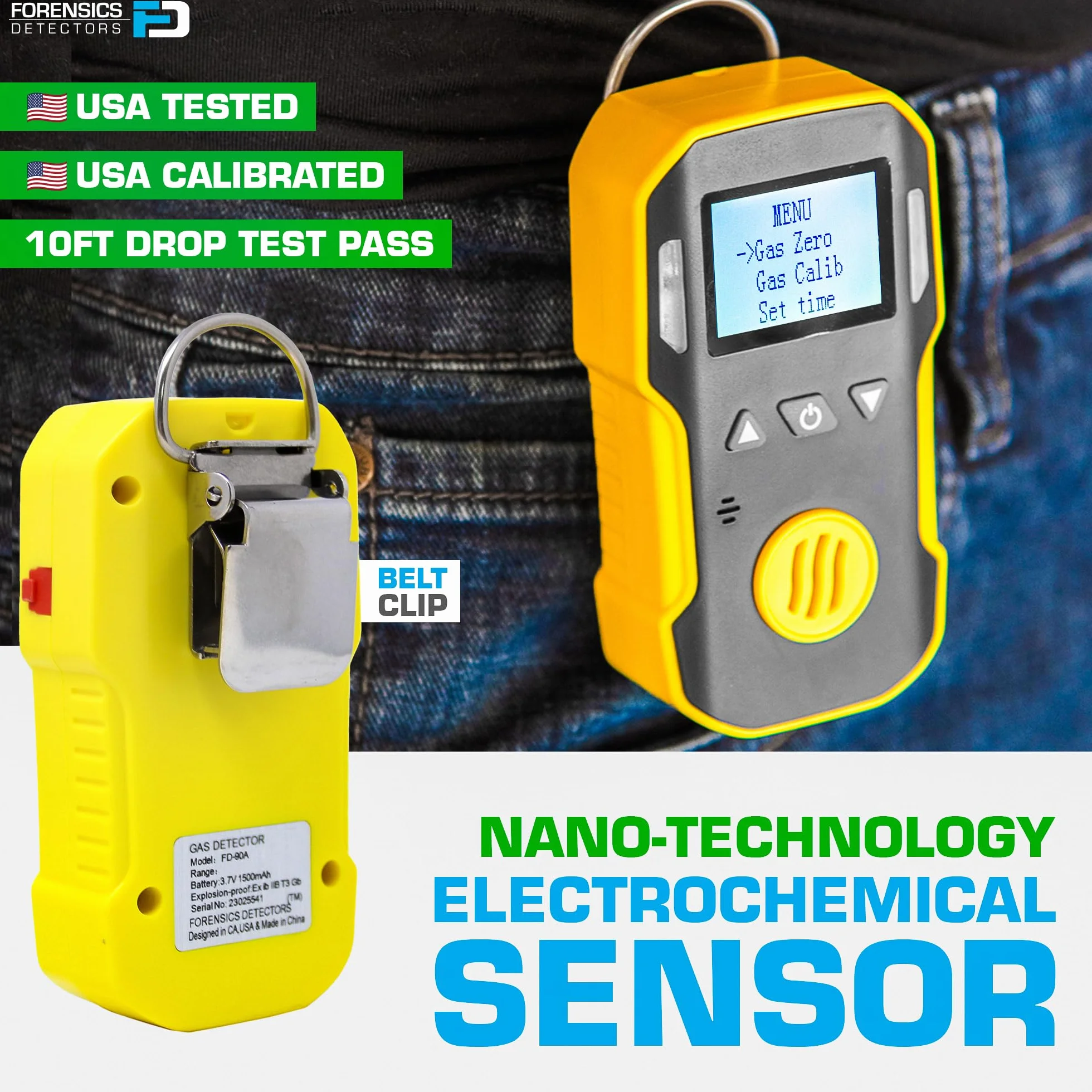 Detector de Oxígeno con Bomba | Certificado de Calibración UE/EE. UU. | Recarga USB | 0–30% O2