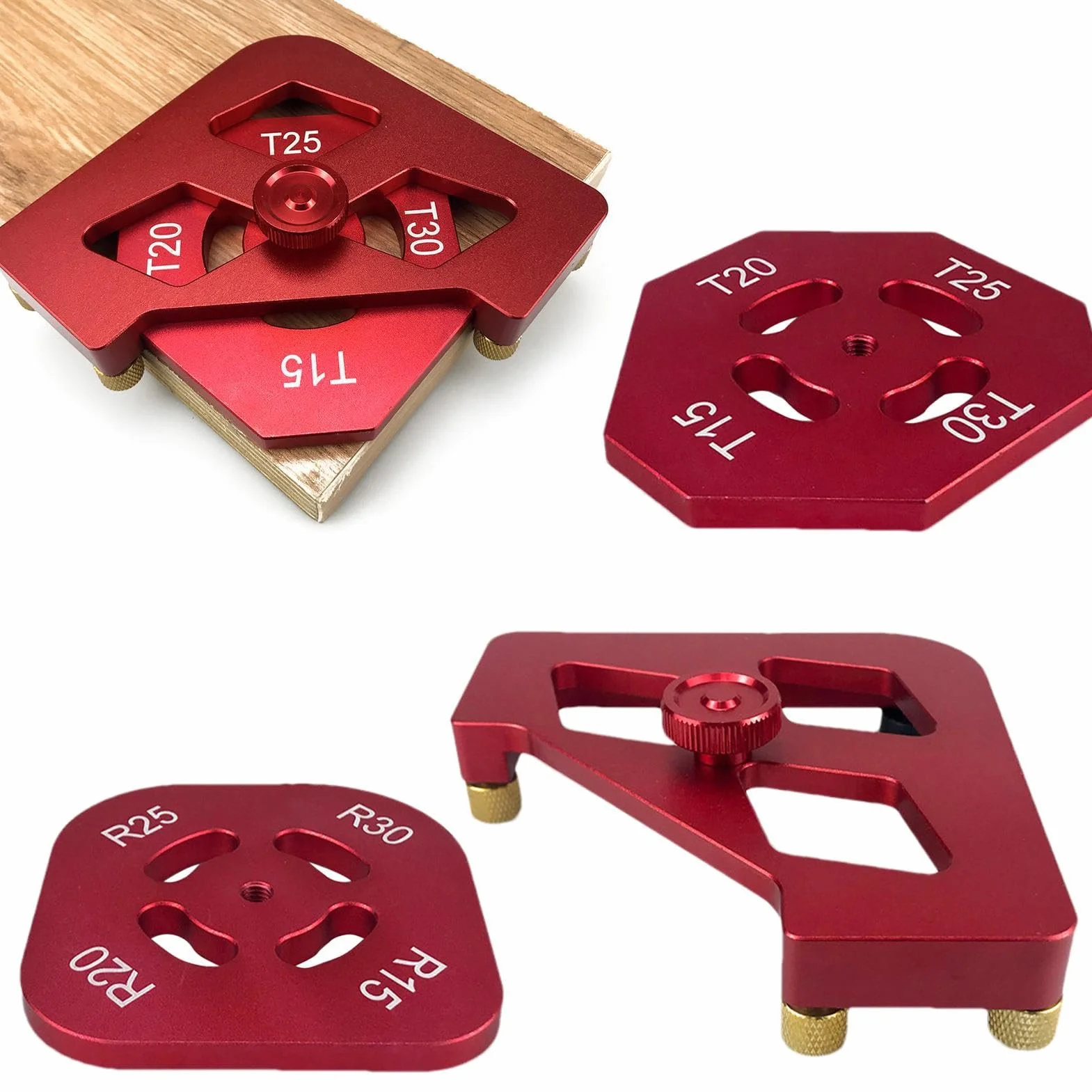 Plantillas de radio de esquina redonda para carpintería, 3 plantillas de esquina curvadas de aleación de aluminio, accesorios de enrutador, esquina redonda para un corte preciso y eficiente