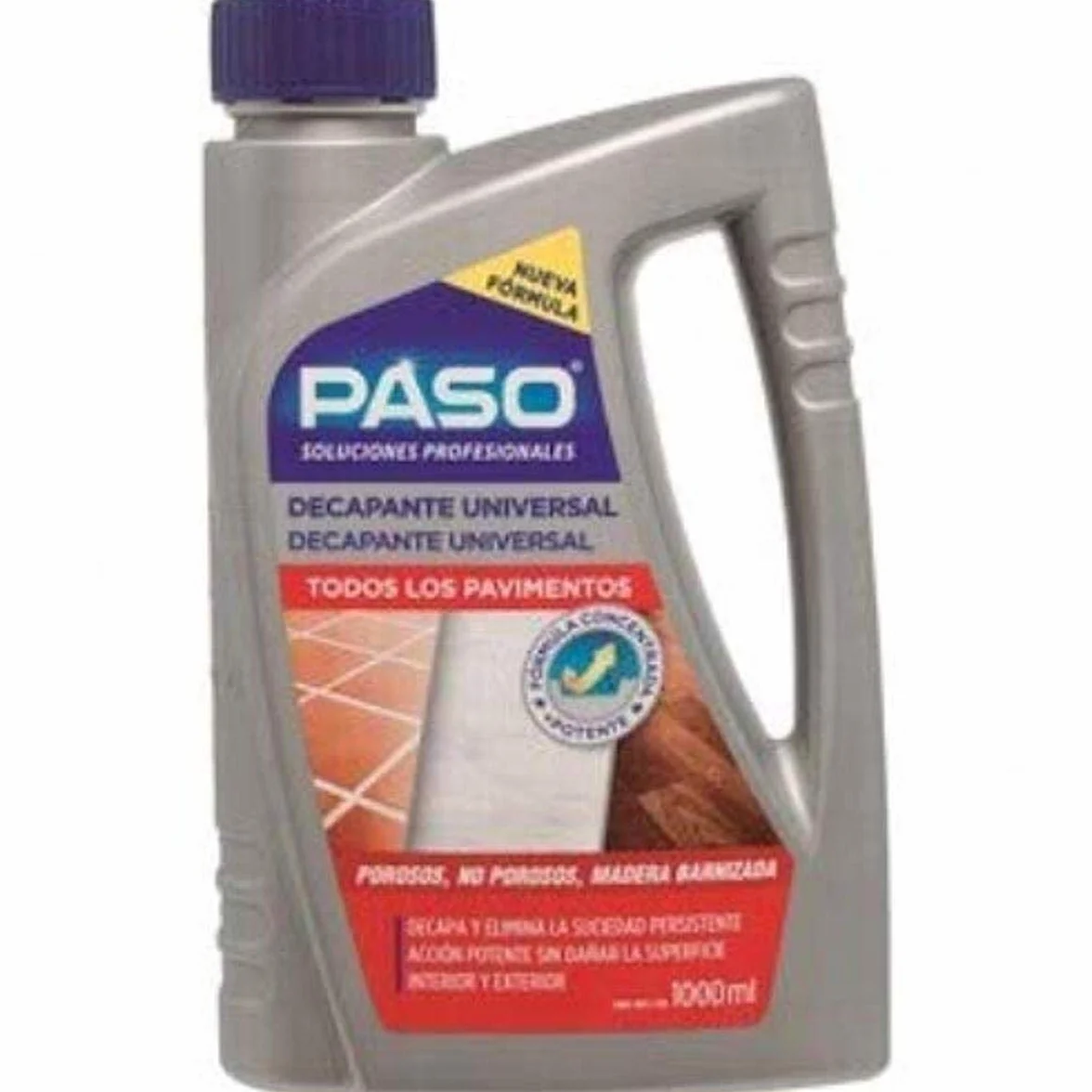 PASO - Decapante Universal - Elimina la Suciedad más Persistente Producida por Grasas, Ceras o Acabados Anteriores para Todos los Pavimentos - 1 L