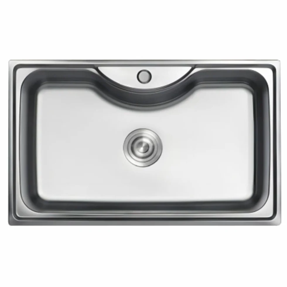 Ares Fregadero Cocina Acero Inoxidable AISI 304 80x49 cm - 1 Seno - Sobre Encimera - Resistente y Fácil Limpieza - Gran Cubeta 23 cm de Profundidad