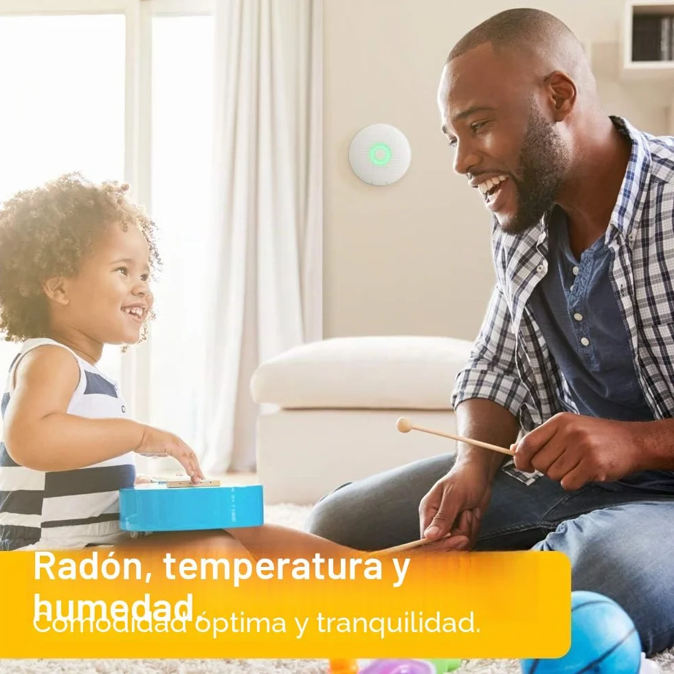 Airthings 2950 Wave Radon Detector Inteligente de Gas Radón con Monitor de Humedad y Temperatura, Preciso, Intuitivo e Inalámbrico, New Version