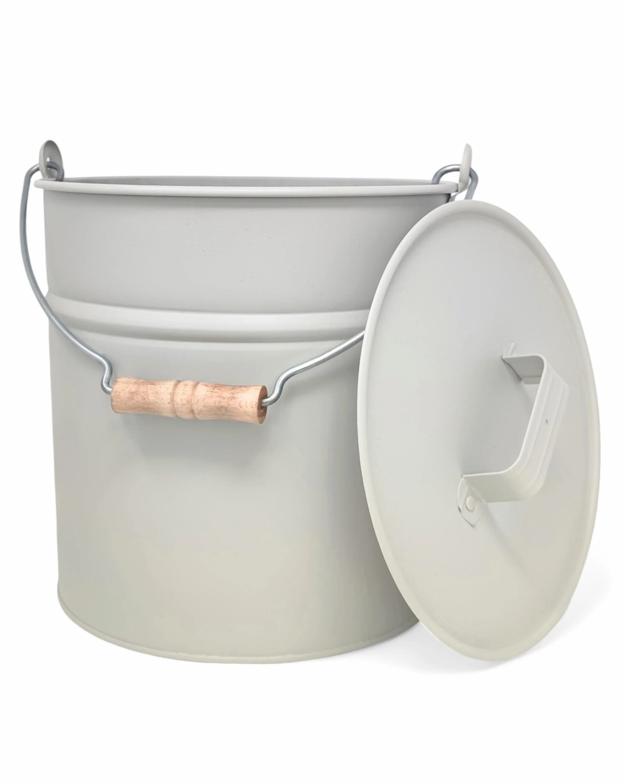 LIVLIG Cubo de Cenizas Con Tapa, 10 L, de Zinc, Metal, Beige - Accesorio Para Chimenea
