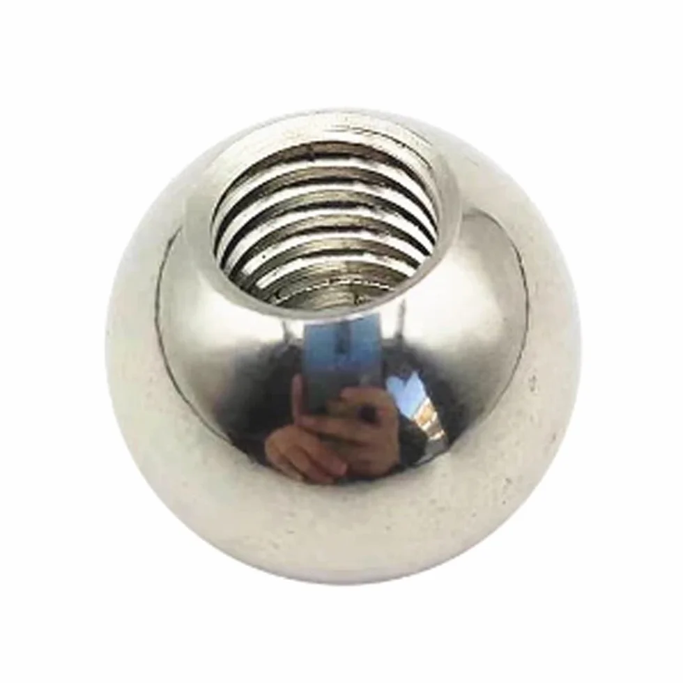 ZOENAE Bola de Acero de Rosca métrica de Acero Inoxidable sólido, Rosca M8, diámetro de Medio Agujero, 15-50mm, Bola de Acero de perforación y roscado (Size : 45mm)