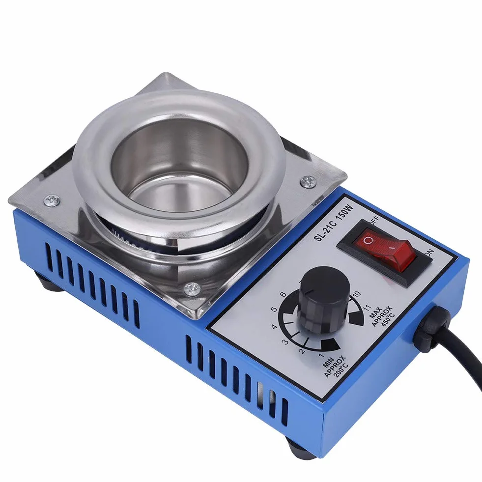 Control de temperatura de la olla de soldadura, 220V 150W Baño de desoldadura de soldadura de olla de soldadura 50mm -21C 450 grados máx.