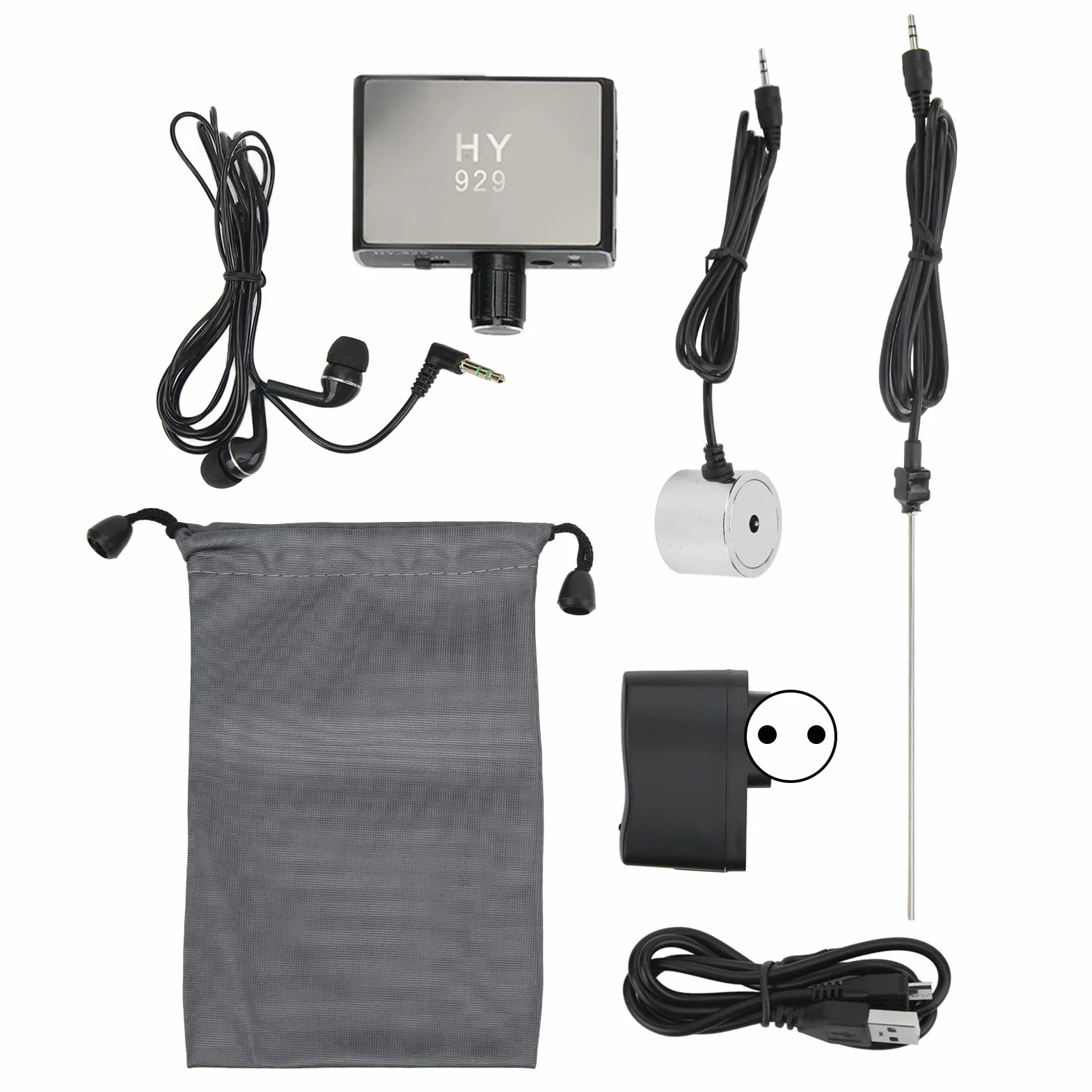 Hy-929 Detector De Escucha De Fugas De TuberíA De Pared De Alta Resistencia Mejorado Ac100-240v, Detector De Fugas De Agua, Herramienta Profesional De DeteccióN De TuberíAs De Agua Con Bateria(EU)