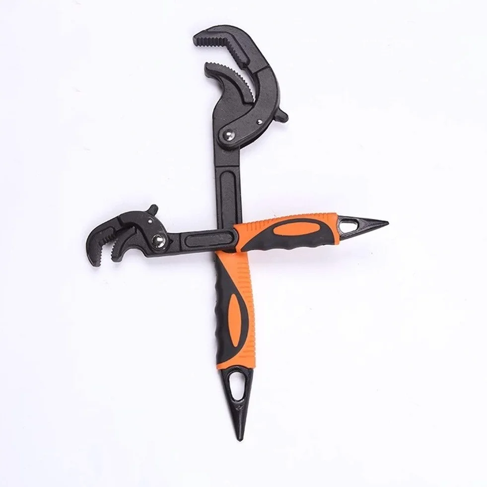 Juego de llaves universales para tubos, acero de alto carbono, 2 piezas, multiherramienta con tamaños de llave de 10-35 mm y 30-60 mm, herramientas manuales ideales para fontaneros y entusiastas del