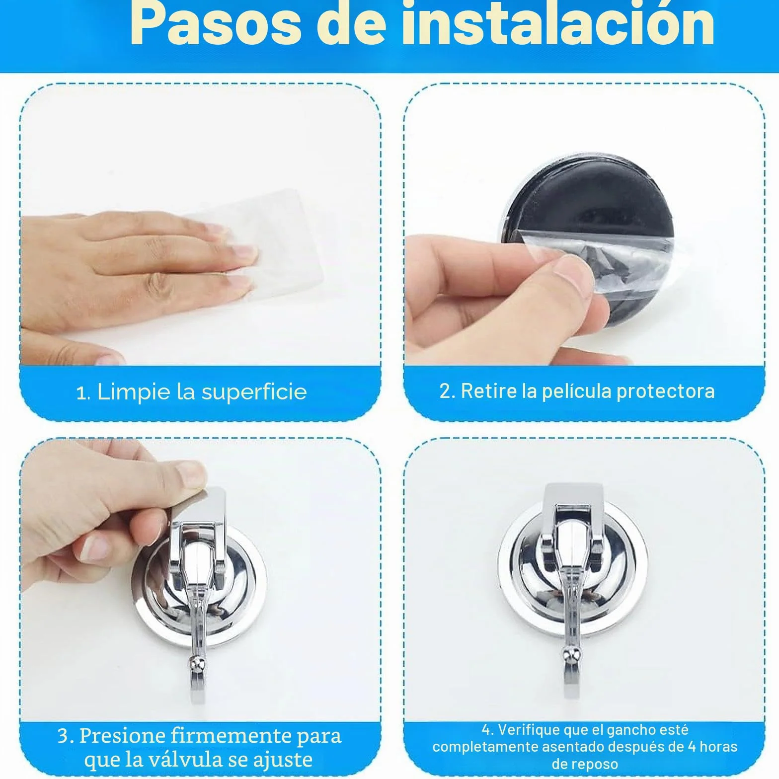 Ganchos Ventosa para Pared Baño, 3 Piezas Gancho Ventosa Vacio Sin Agujeros Ganchos Ventosa Súper Fuerte Ganchos Pared Puerta Impermeable Ganchos Succion de Plástico para Colgar Toallas Cocina Ducha