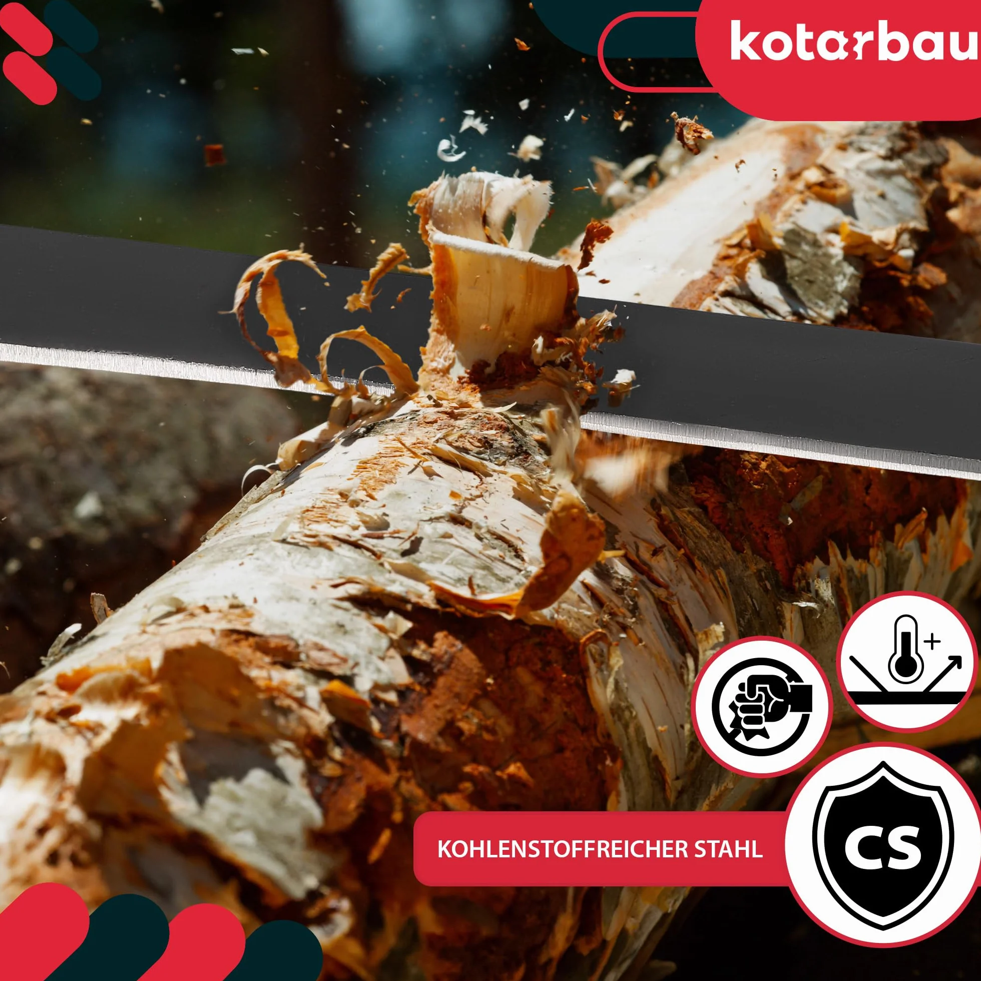 KOTARBAU® Cuchillo de Tracción - Cuchillo de Tracción Recto - Acero al Carbono - 280 mm - Negro - Desbastadora Manual - Herramienta para Madera - con Mango de Madera Ergonómico