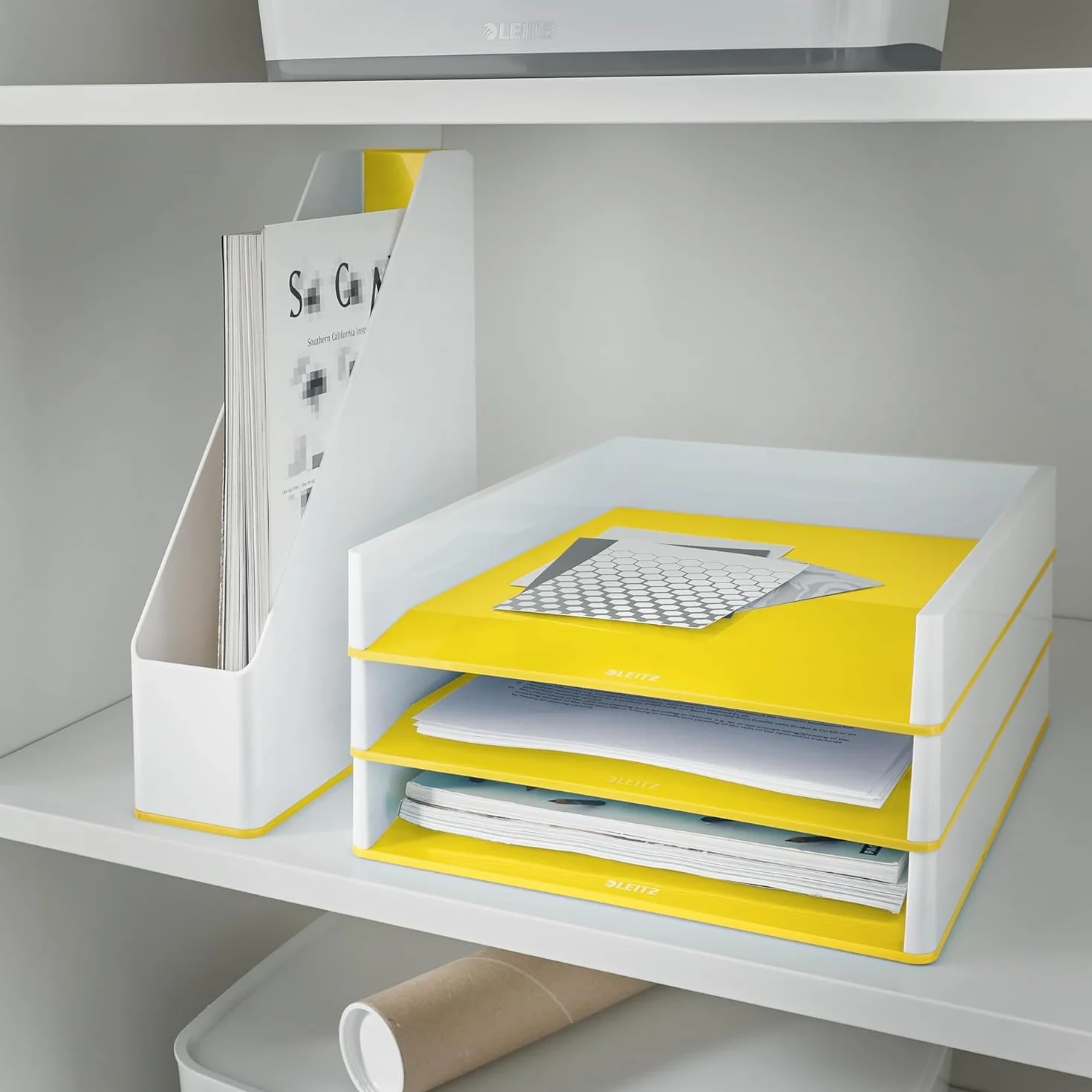 Leitz Bandeja Portadocumentos A4 Blanco Amarillo Gama WOW