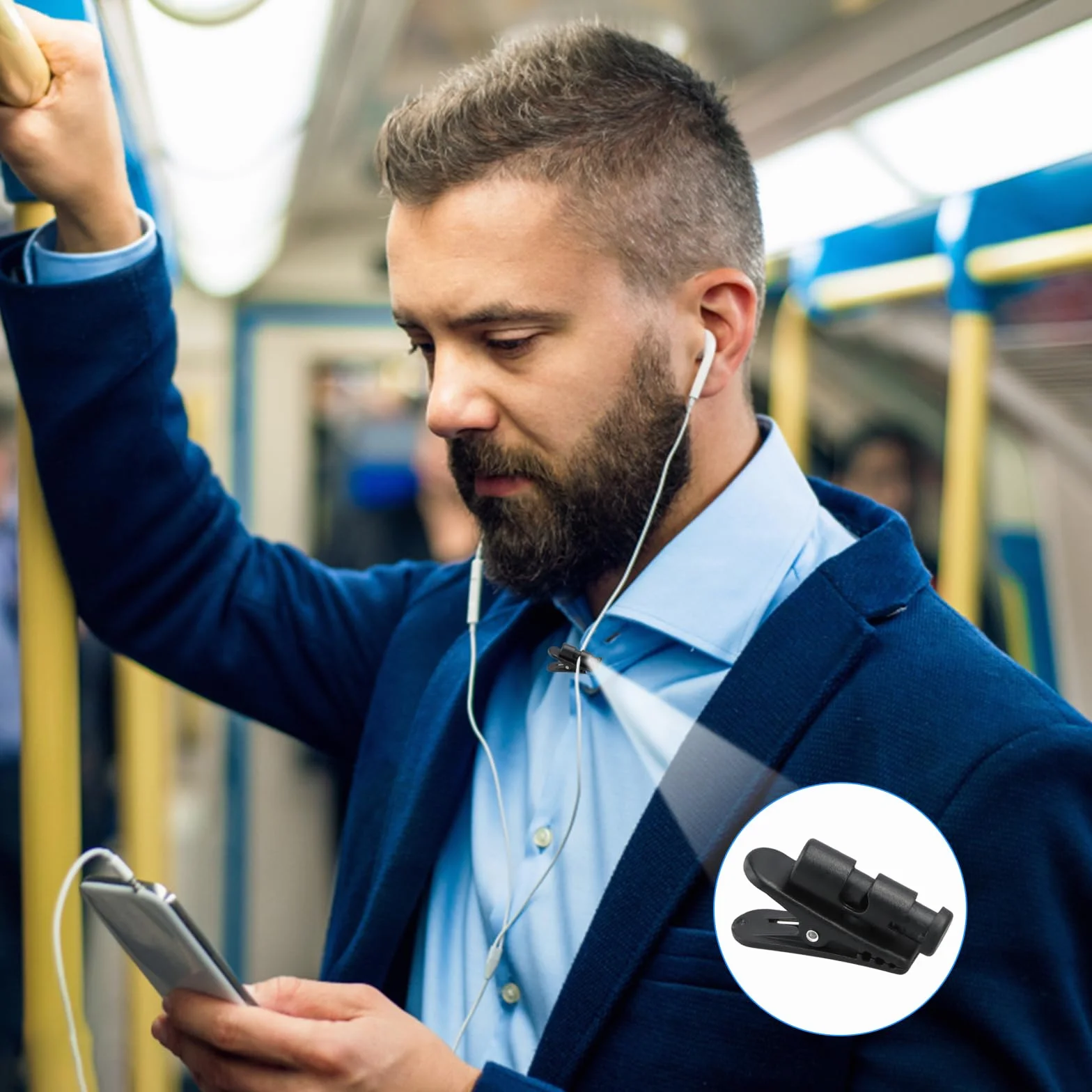3 Piezas Clips para Cable de Auriculares, Abrazadera de Ropa, Pinza de Fijación de Giro de 360 Grados para Alambres de 2 a 4 mm