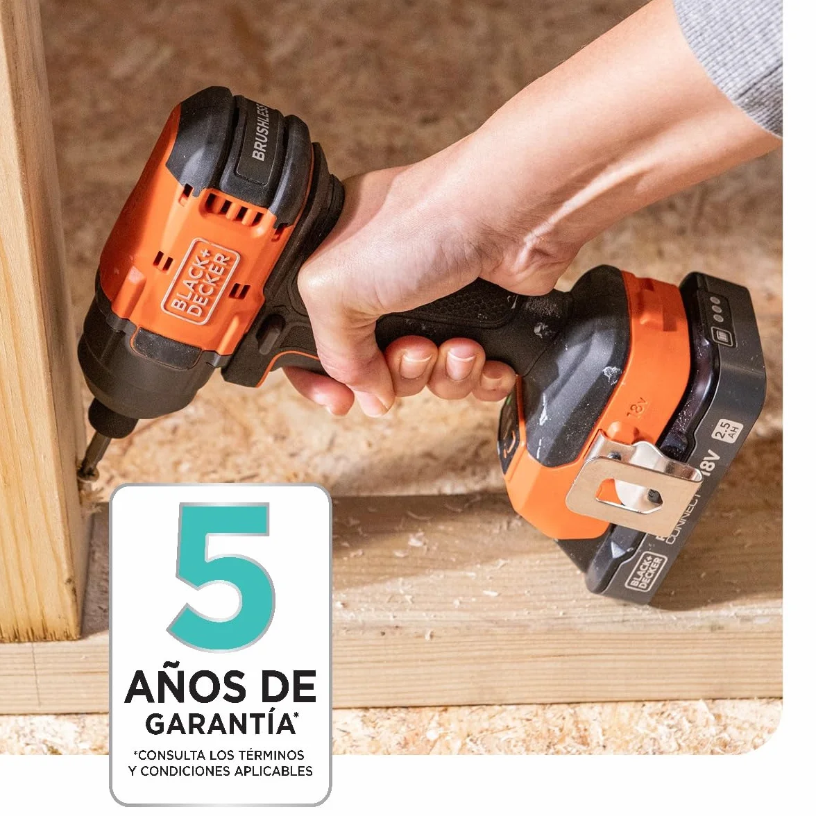 BLACK+DECKER Destornillador de impacto sin escobillas, unidad desnuda llave de impacto inalámbrica y 20 brocas, sin batería ni cargador, BLIM78NZ-XJ