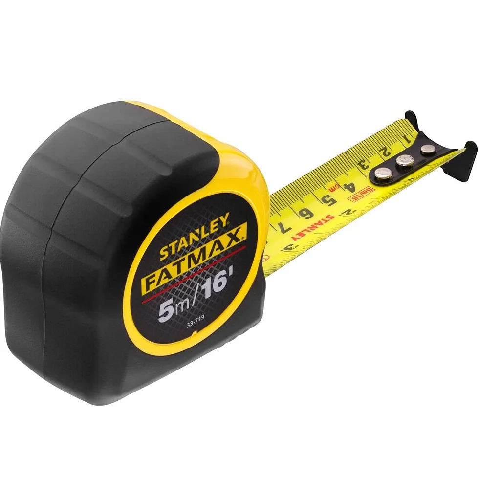 STANLEY FATMAX 0-33-719, Flexómetro 5 metros, Blade Armor, 3 ganchos, Revestimiento de Mylar más resistente