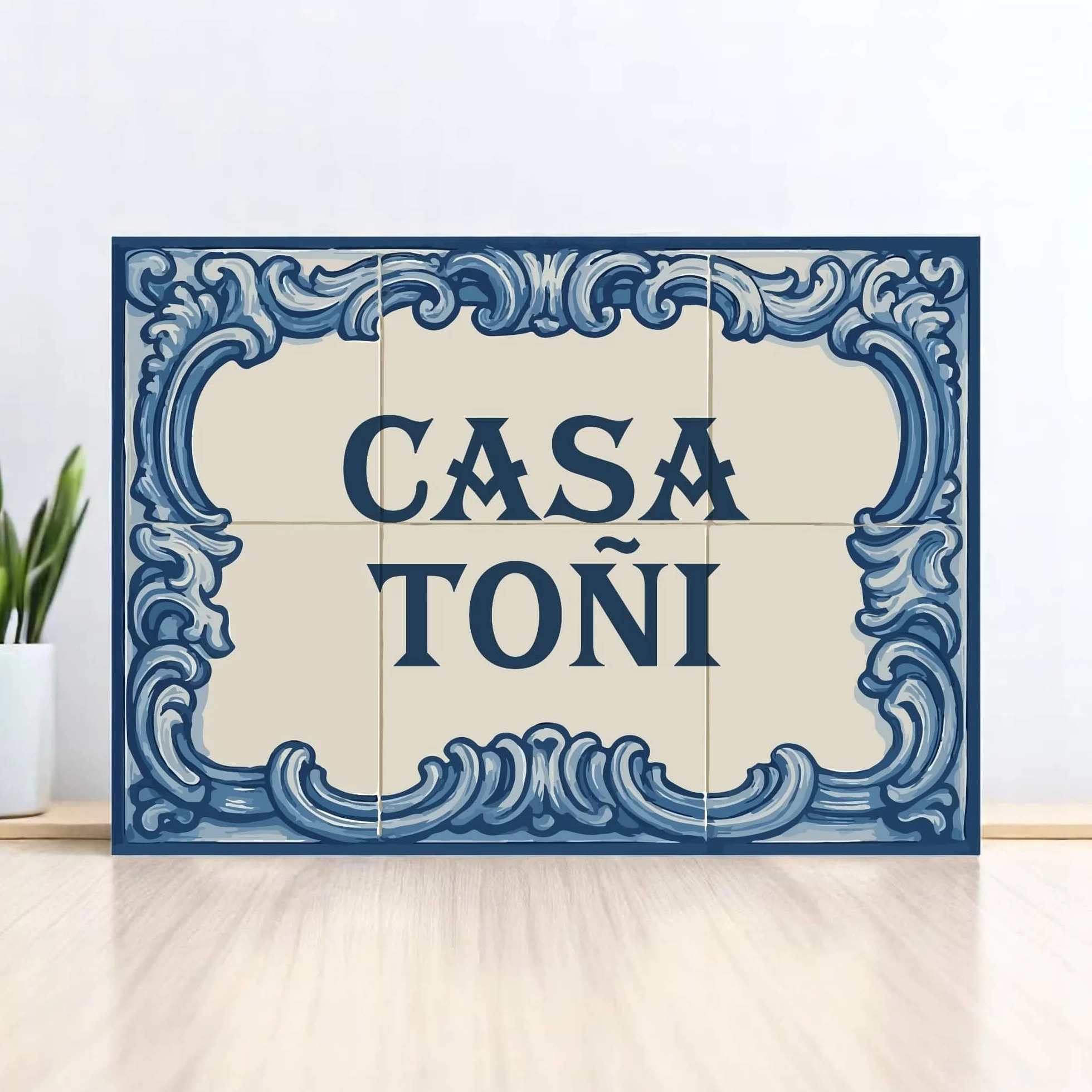 Azulejo personalizado estilo andaluz con texto 30x20 - Diseño 1, cerámica