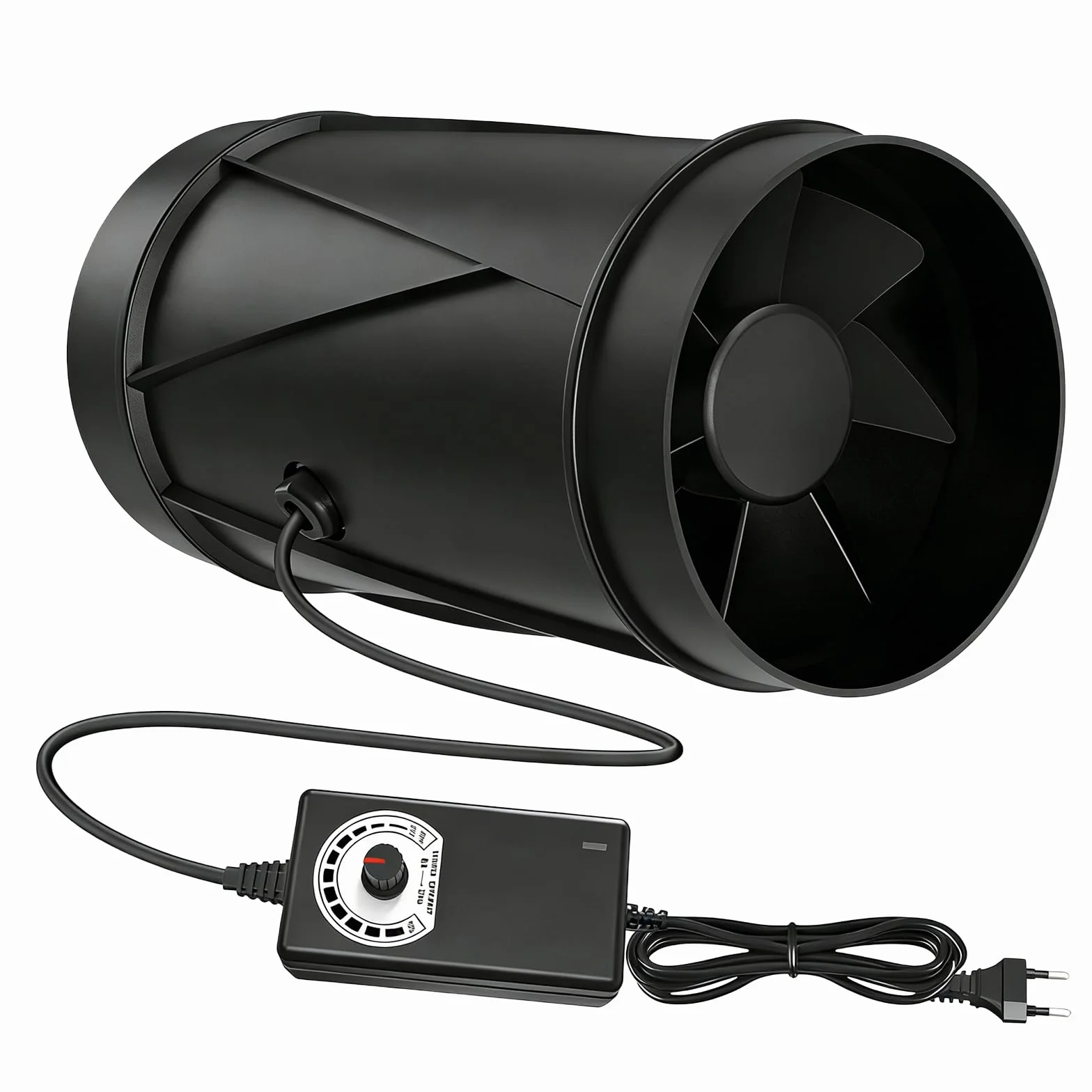 Ventilador de tubo de 150 mm, 587 m³/h, ventilador de salida de humo regulable para circulación del aire en jardín de invierno, sótano, taller y tienda de cultivo, ventilador con regulación de
