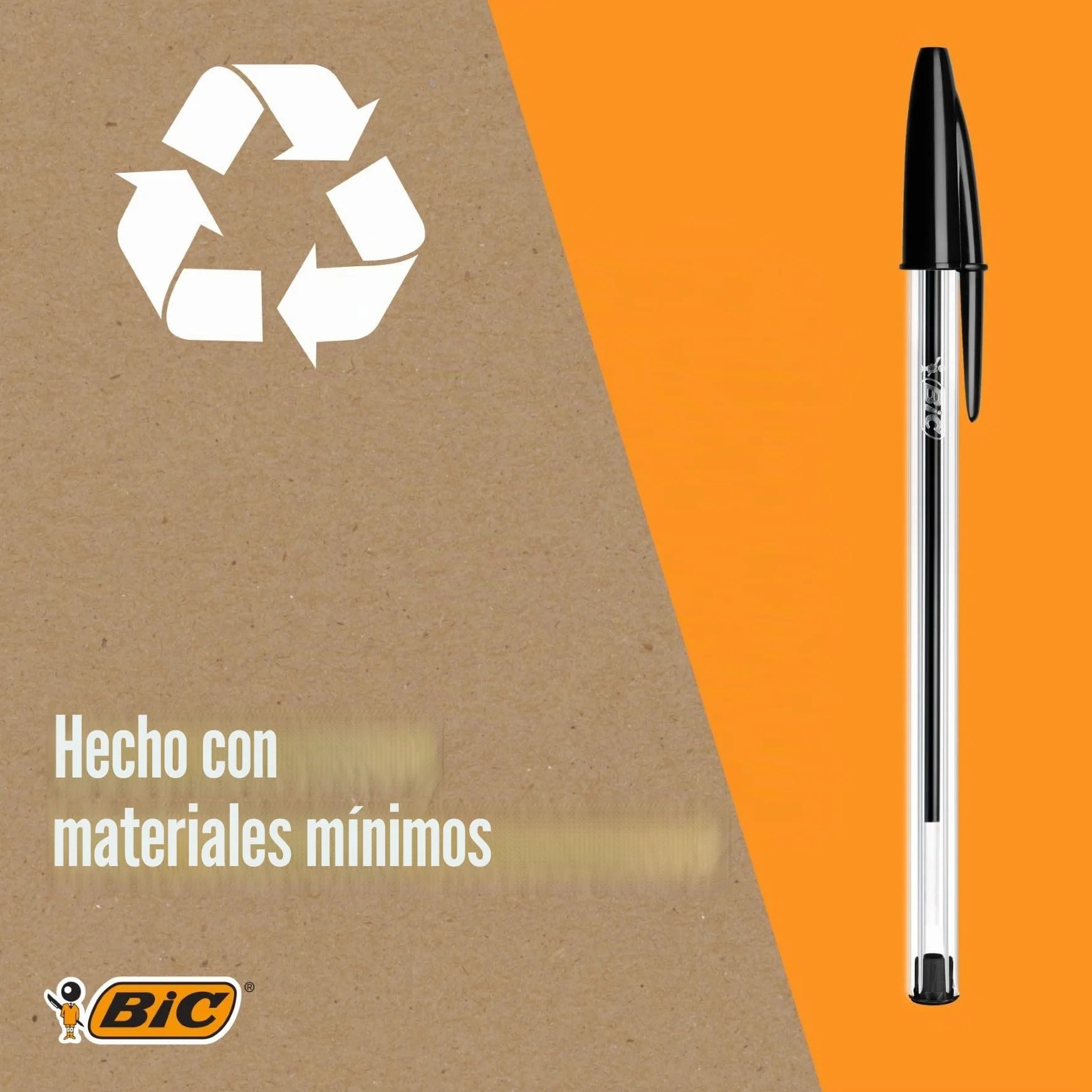 Bic Cristal Original Bolígrafos Punta Media 1,0 mm Negro Caja 50 Unidades