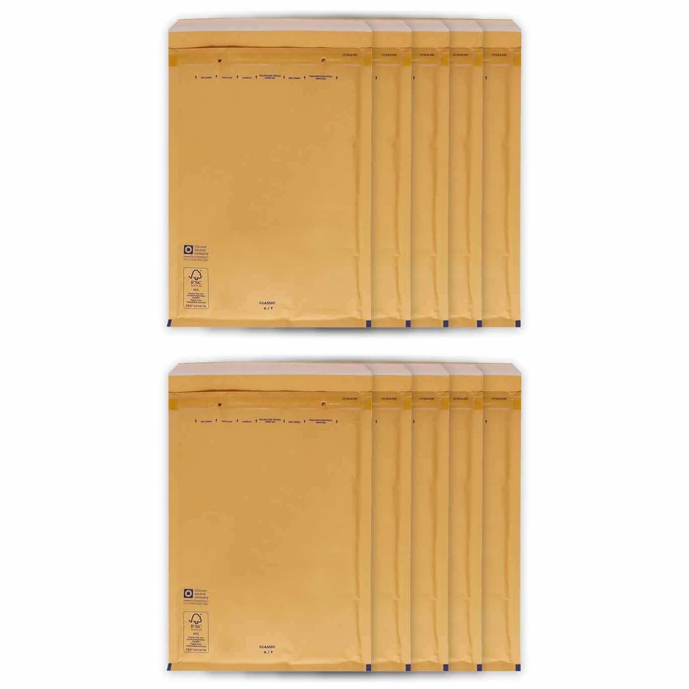 Sobres acolchados de burbujas 47 x 37 cm Marrón Pack de 10