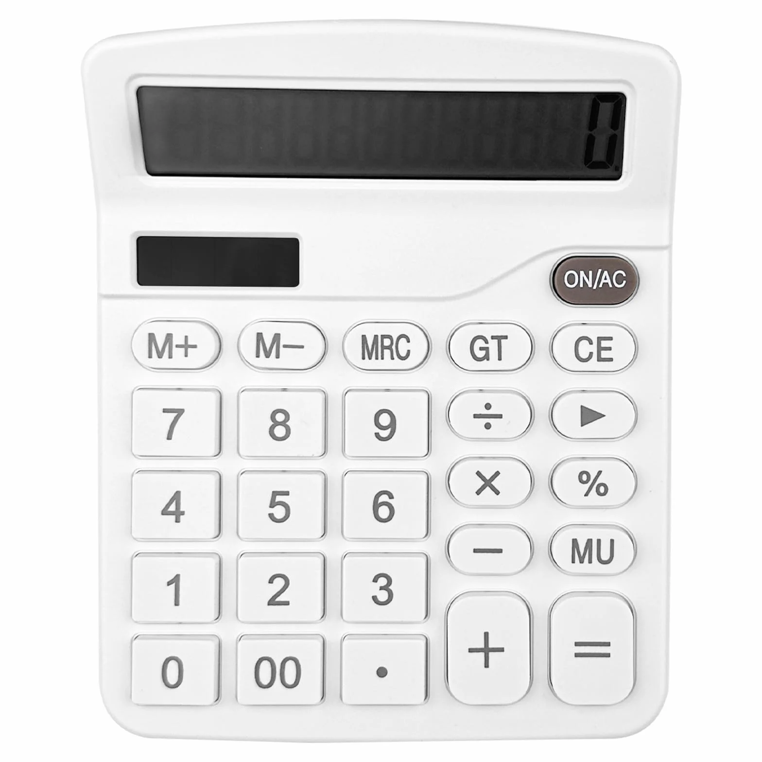Gvolatee Calculadora Financiera 12 Dígitos Pantalla LCD Grande Botones Grandes Blanco