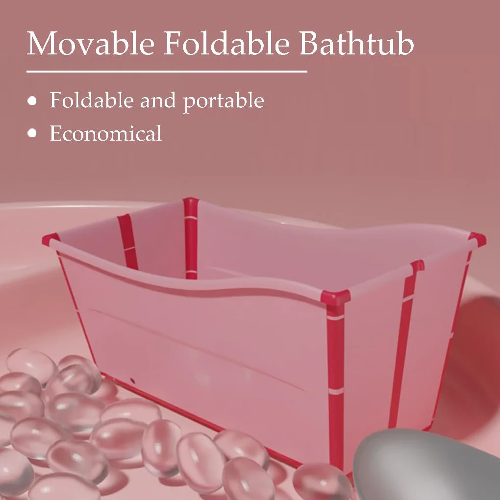 Bañera Plegable Para Adultos, Bañeras Independientes, Bañera Plegable Portátil, Hogar Grande, Lavabo De Ducha Plegable, Sauna Casera Para Bañera Para Adultos, Baño De Hielo Al Aire Libre(Color:Rosa)