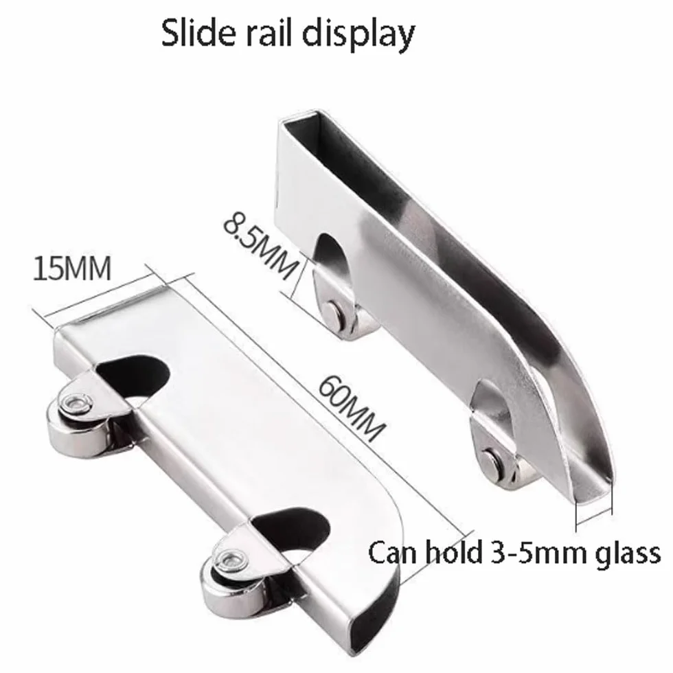 Riel Oculto para Puerta Corredera,Carril de Puertas Correderas de Cristals para Vitrinas - Doble Riel en Aluminio,Guia Puerta Corredera,Compatible con de 3-5mm,Vidrio,Acrílico,Madera