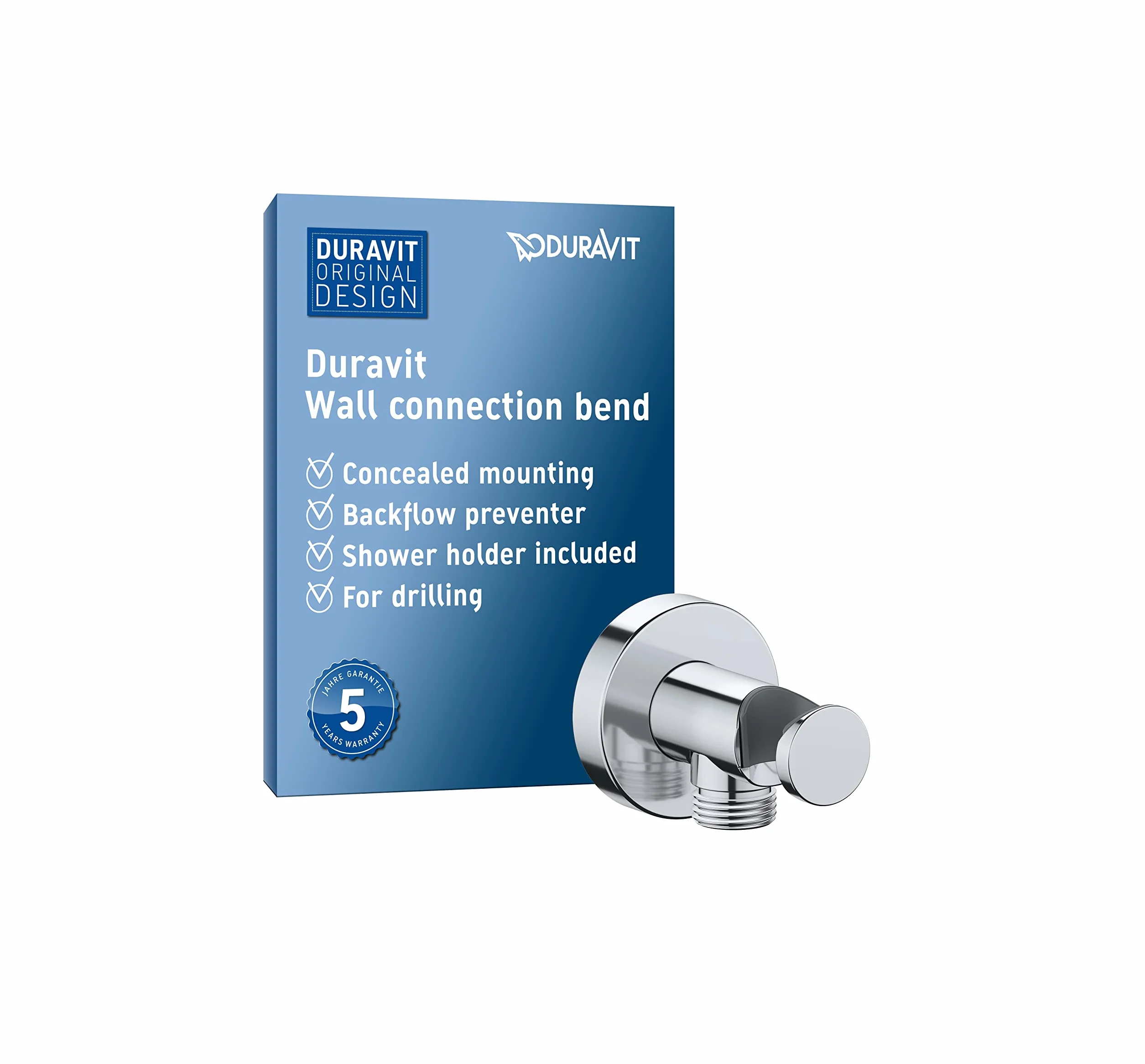 Duravit Codo de conexión a la pared cromo
