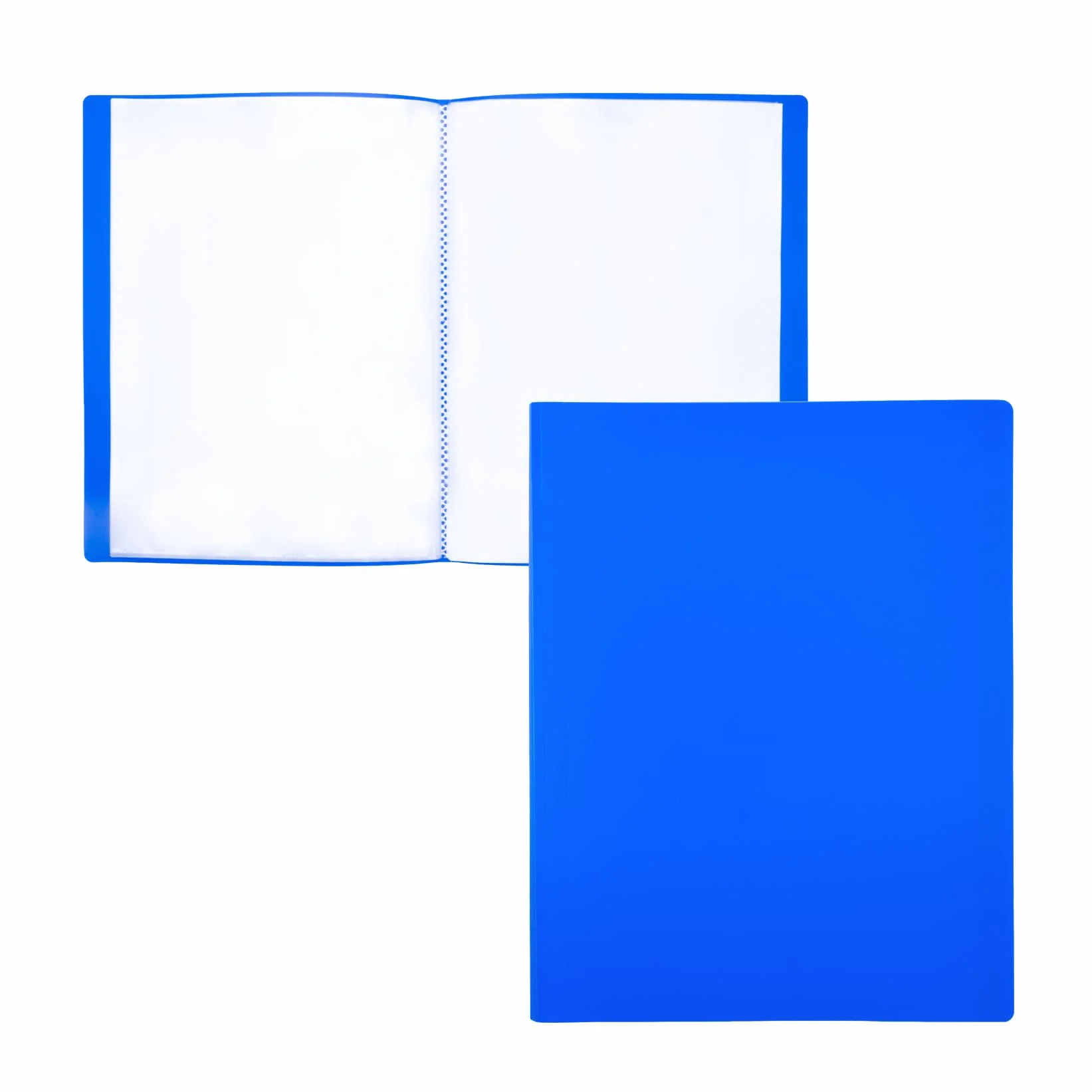 Carpeta con Fundas Transparentes Tamaño A5, Polipropileno Biodegradable, 20 Fundas, Azul