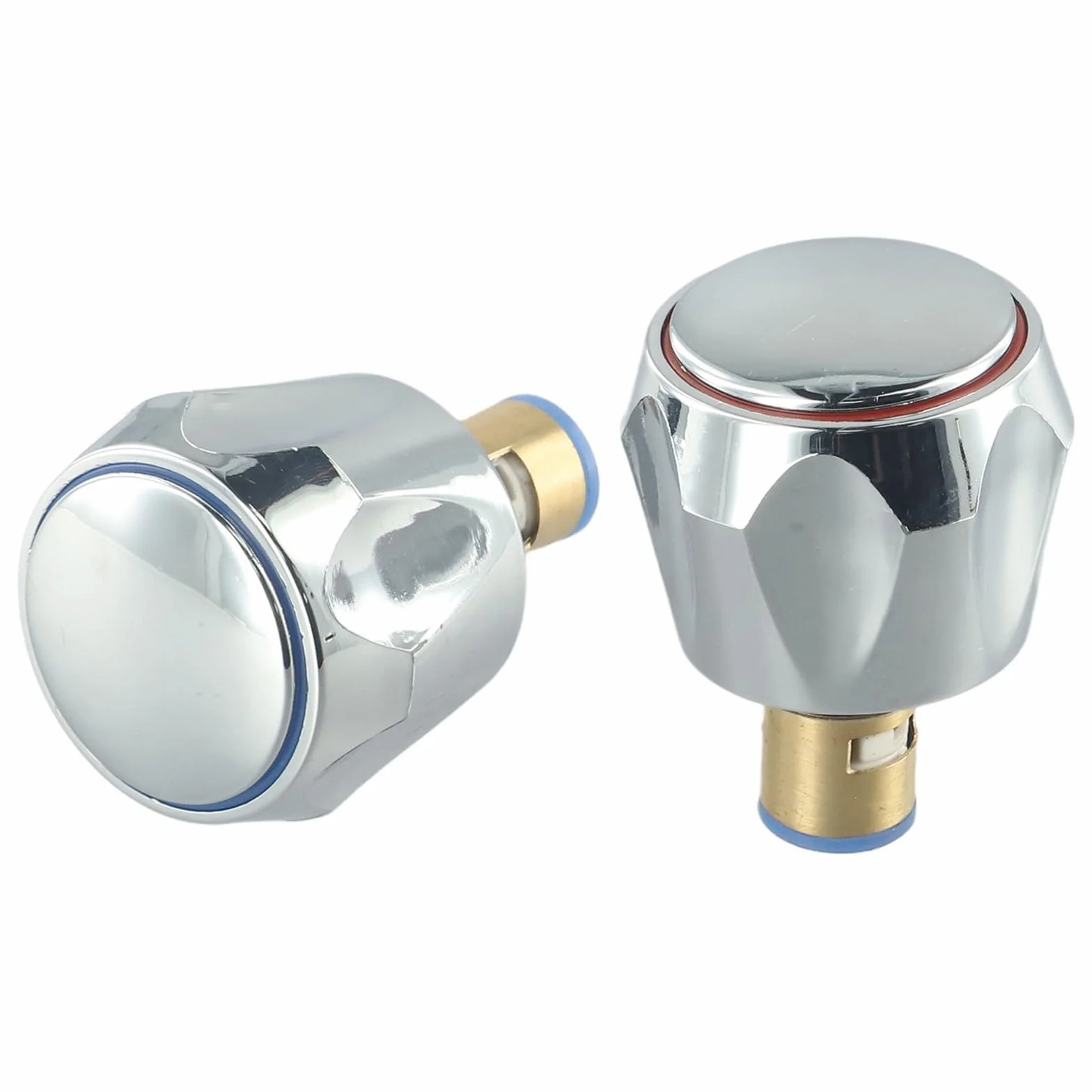 Kit de grifo caliente y frío, cabezales de conversión cromados, reemplazo de 1/2 para fregadero de lavabo