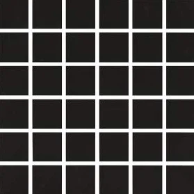 Modelo M019 (Negro Mate) Mosaico enmallado de Porcelanico. Medida 4,8x4,8cm. Pegado en Mallas de 30x30cm.