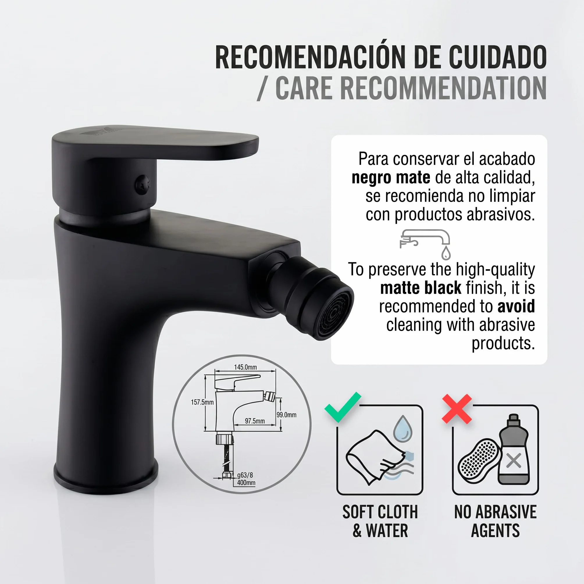 Grifo monomando de bidet DP Grifería Álamo