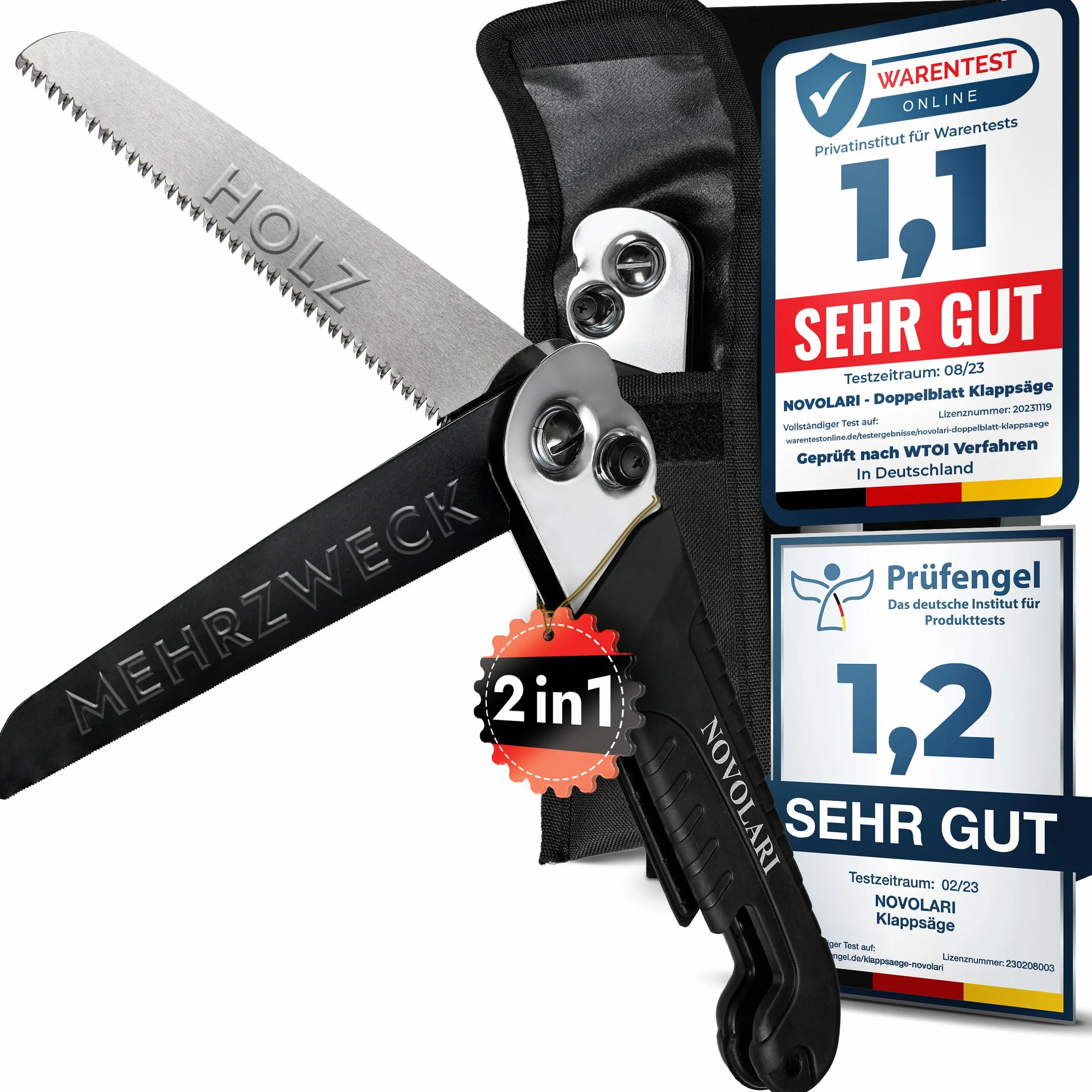 Sierra plegable premium de 20 cm, cuchillas japonesas patentadas, irrompibles, incluye funda para cinturón, sierra 2 en 1 para madera, aluminio, plástico, supervivencia, exterior, camping,