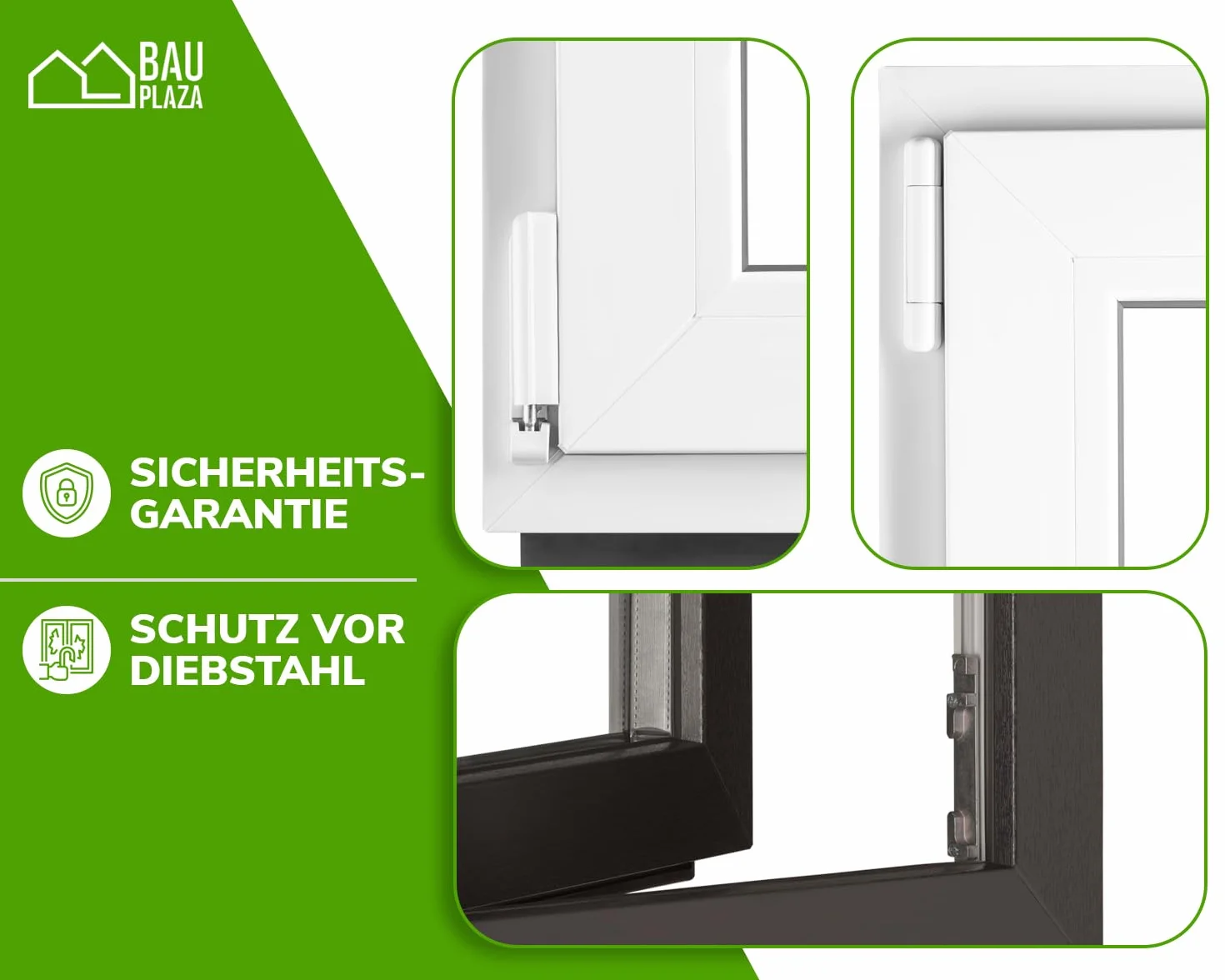 Ventana PVC oscilobatiente 40 x 50 cm / 400 x 500 mm (ancho x alto) apertura izquierda antracita exterior/blanco interior, doble acristalamiento 32 mm, aislamiento térmico y acústico