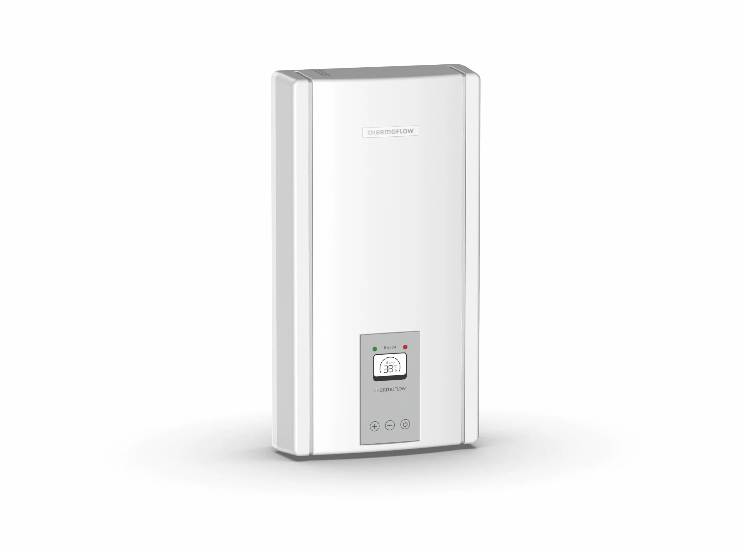 Thermoflow Elex 24 – Calentador de agua instantáneo resistente a la presión / 24 kW / 400 V/calentador de agua hasta 55 °C/conexión G 1/2» / 13 L/min/ideal para lavabo, baño o cocina / ELEX24.