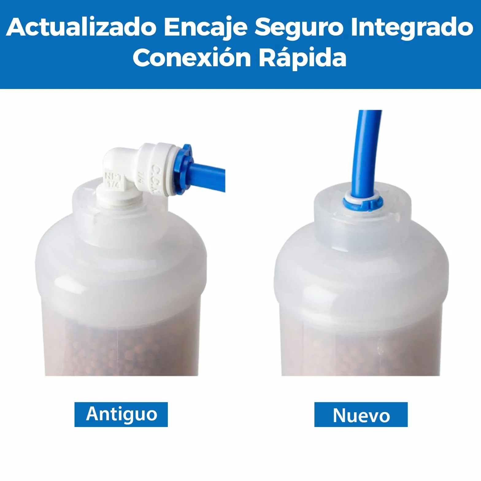 iSpring FA15 Cartucho de Filtro de Agua Alcalina para de Ósmosis Inversa Reemplazo o Complemento de Conexión Rápida en Línea de 3 Capas de 10 Pulgadas, Equilibrio de pH y Restauración de Minerales