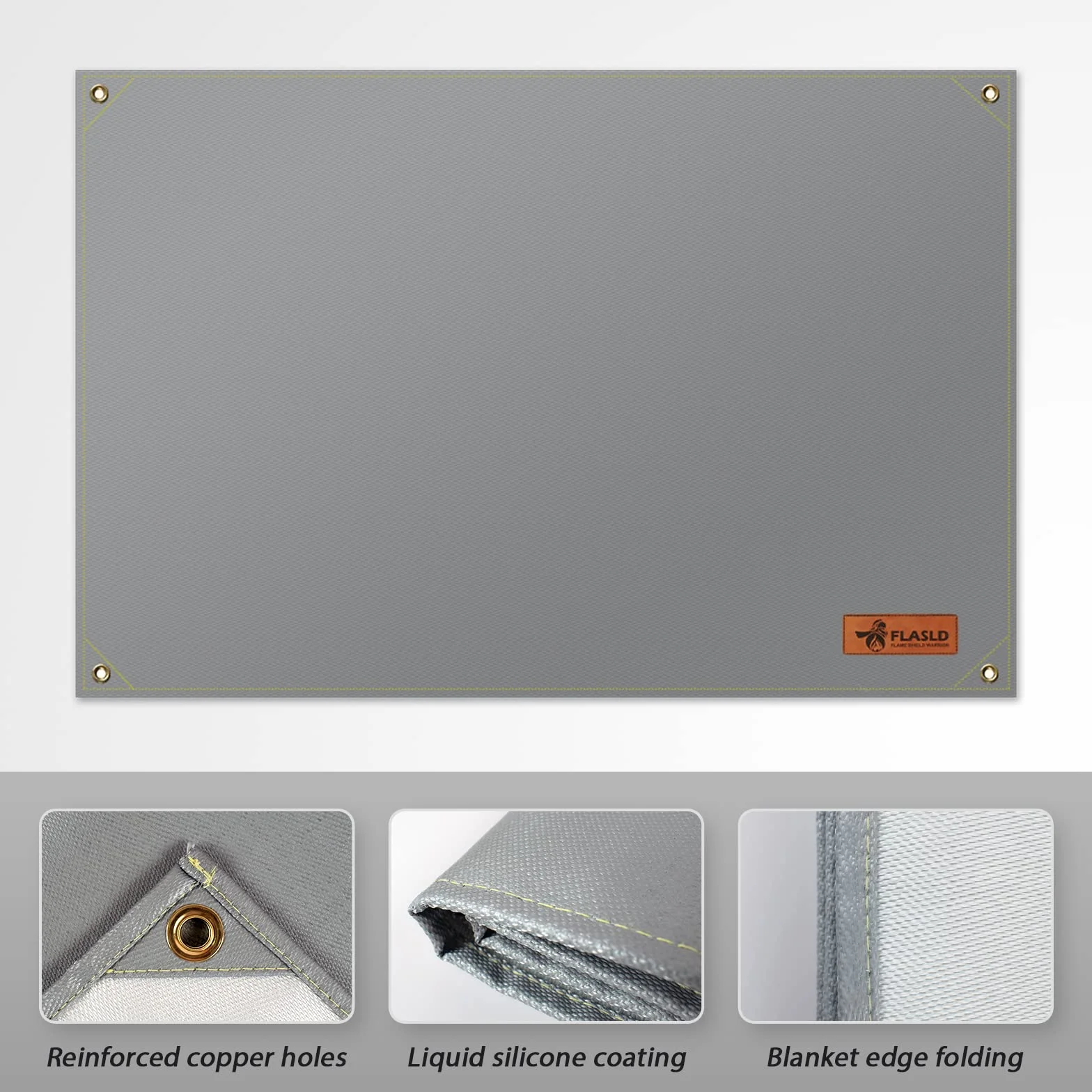 FLASLD Manta de Soldadura Resistente de 122 x 183 cm, Escudo de Soldadura de hasta 2000 °F, Manta térmica aislada para Uso Industrial, Camping, Fumadores y Parrillas