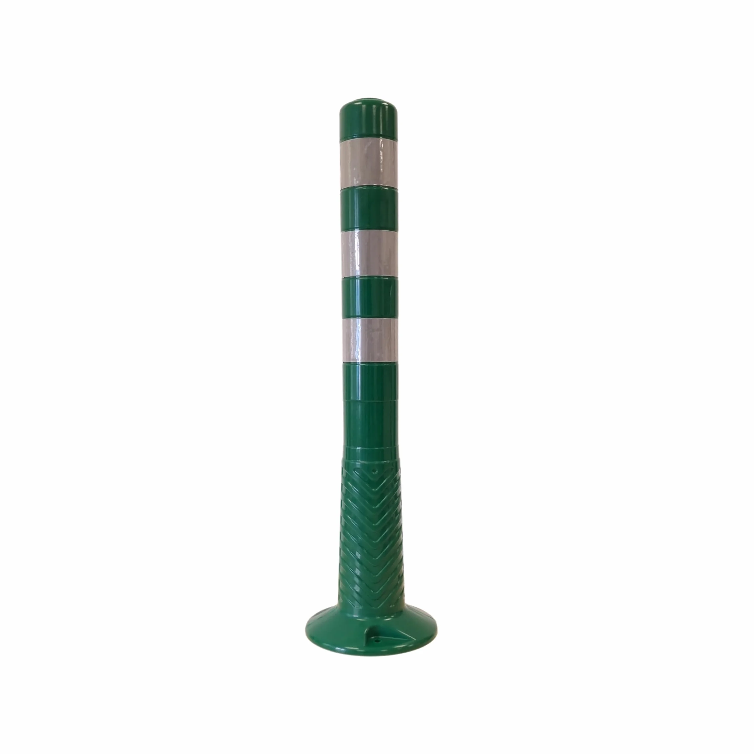 PARKING FACIL | Bolardo de Señalización Flexible con Bandas Reflectantes | Hito 75 cm | Pilona Color Verde | Incluye Tornillería | 1 Unidad