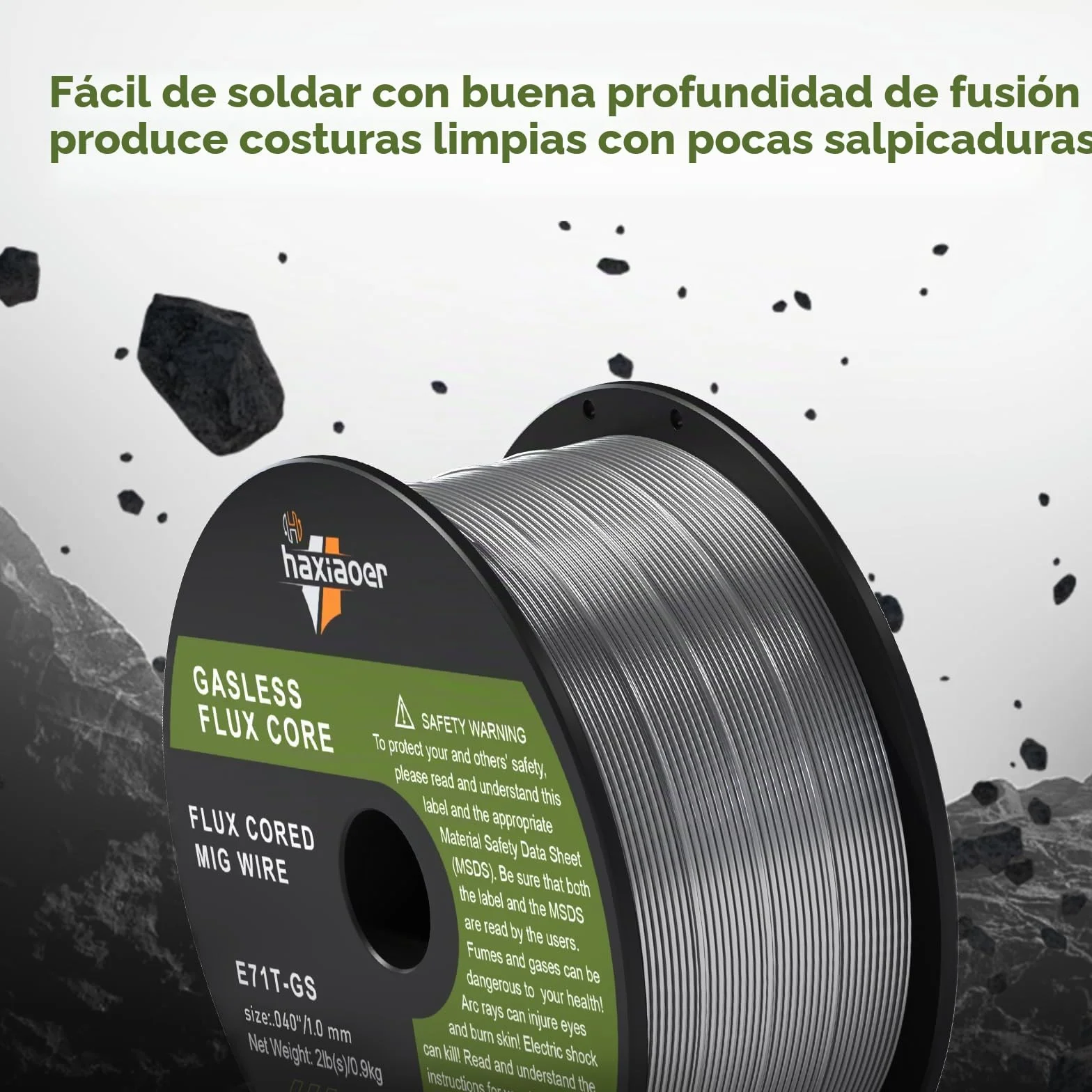 haxiaoer Alambre de soldadura MIG de 1,0 mm, 3 kg, D100, 3 rollos de alambre de relleno sin gas para soldadora MIG/MAG FLUX, E71T-GS