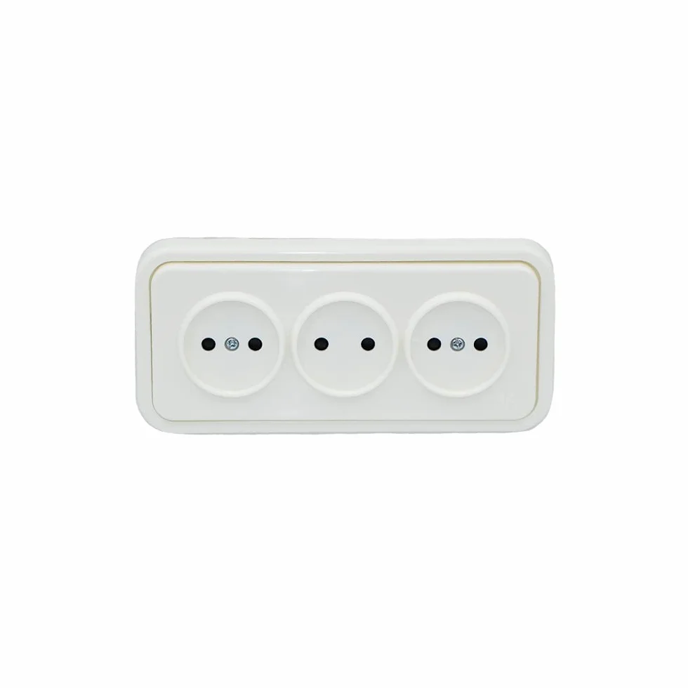 Bf kristal - Base triple blanco nieve 10a-250v bolsa