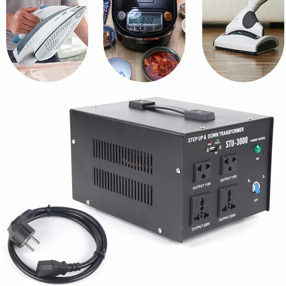 Convertidor de Voltaje, 3000w Transformador de Voltaje, 220v110v Step Up/Down Converter, Regulador de Voltaje
