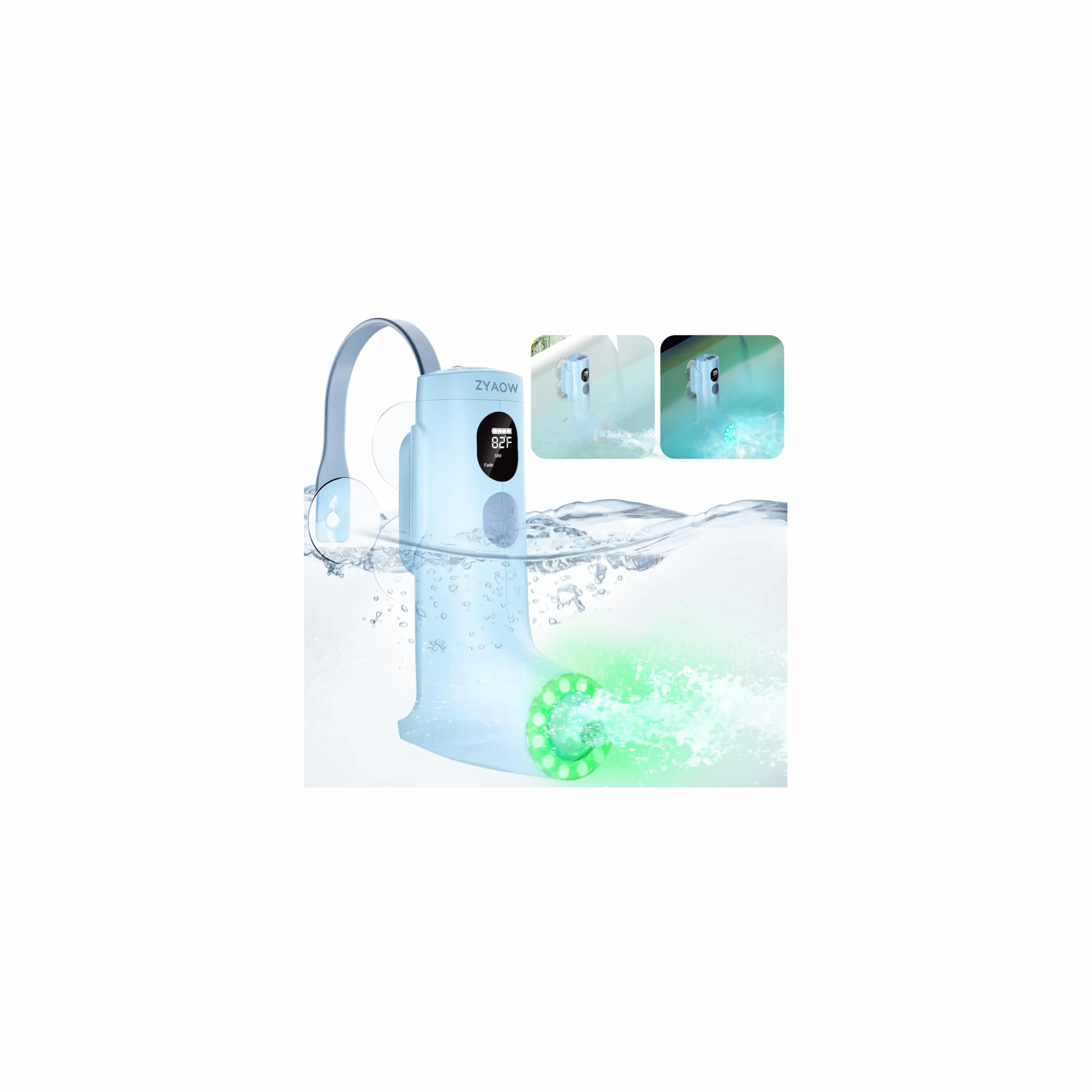 Aparato de baño portátil masaje spa, masaje ZYAOW, bañera de hidromasaje, modo burbujas/chorro, luz RGB de 7 colores, pantalla digital, dispositivo resistente al agua IP67, Un regalo para un amigo