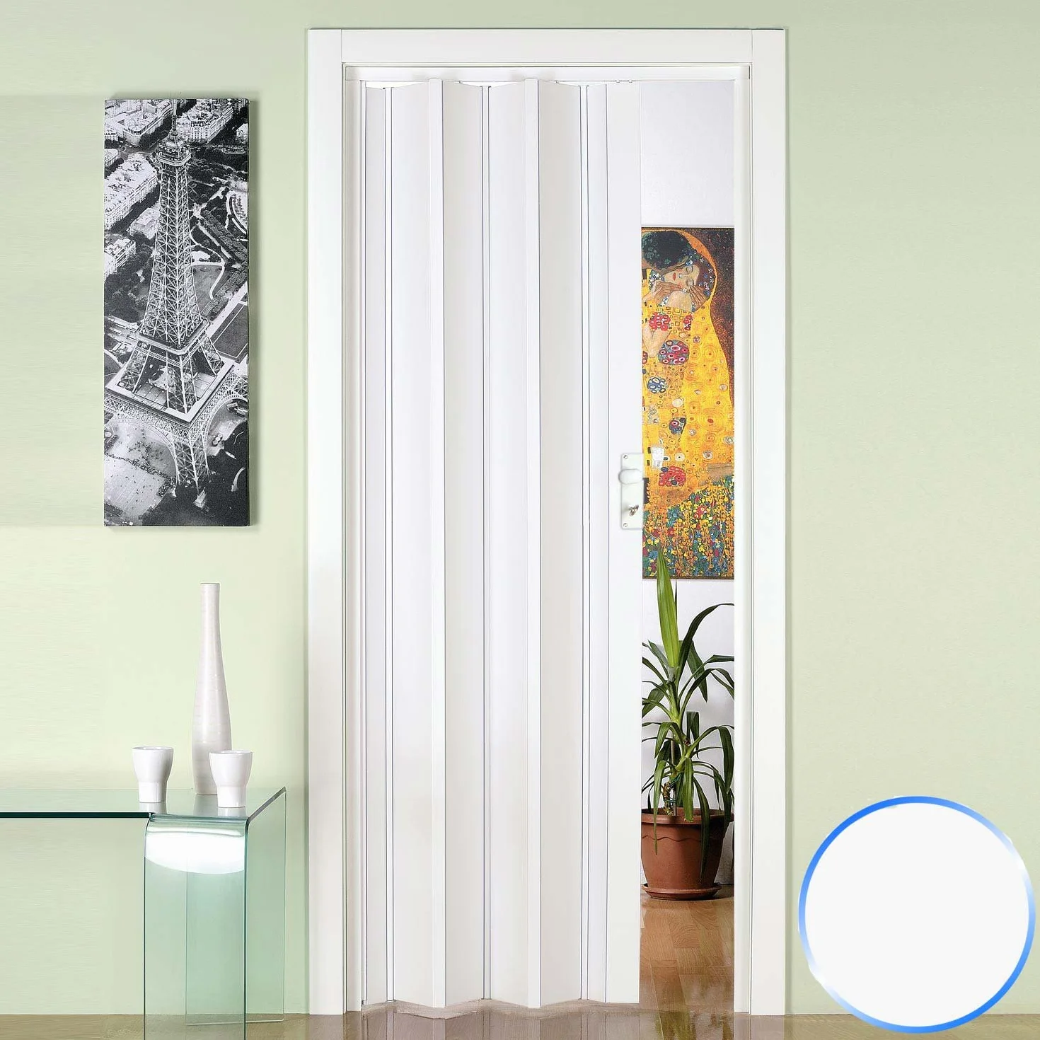 Forte Puerta Plegable de Interior de PVC Blanco 88,5x214 cm Mod.Luciana