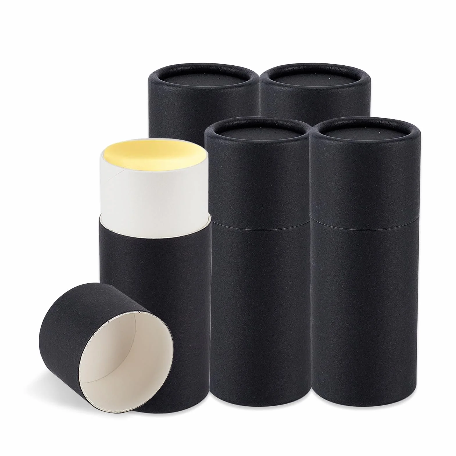NICENEEDED 5 Cartón Envases Desodorante Push-Up Tubos Kraft Vacíos Bálsamo Labial Cuerpo Redondo