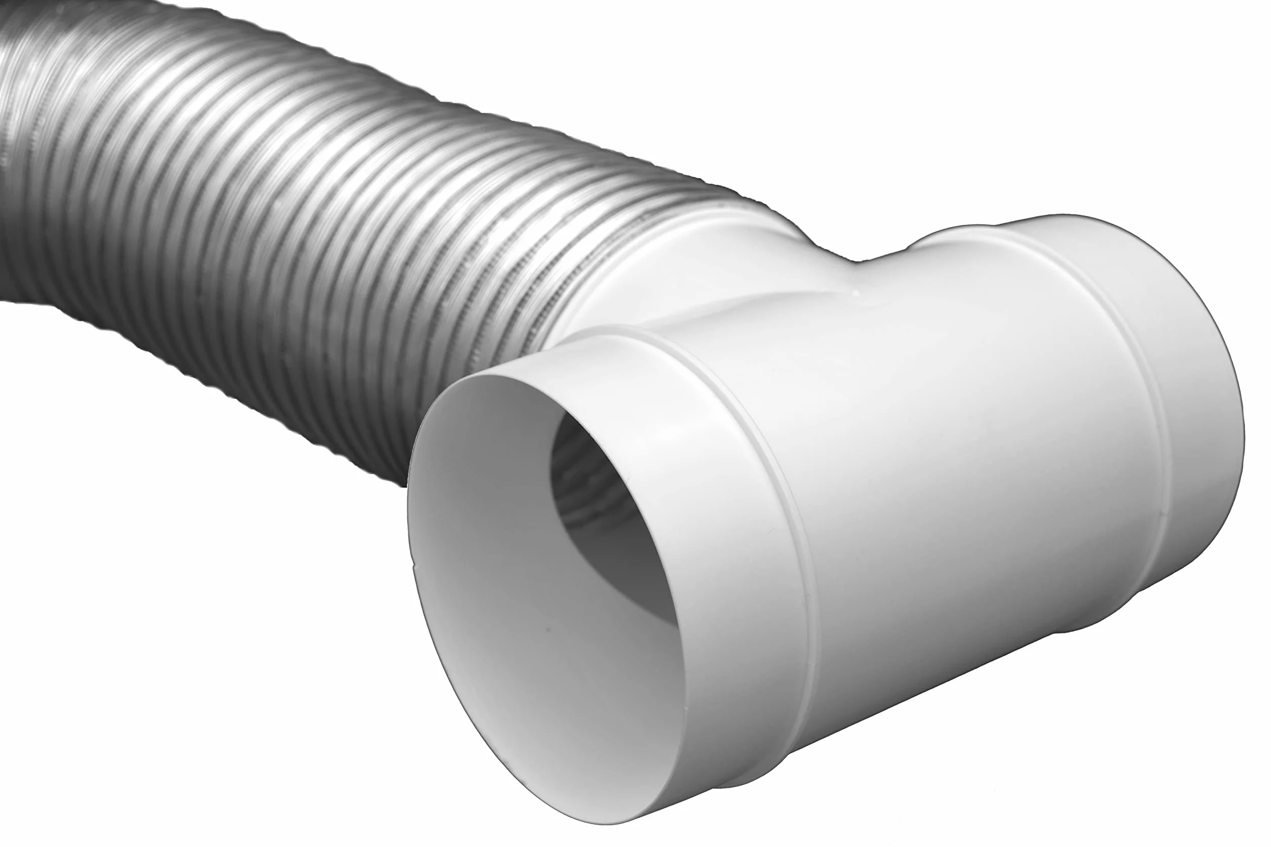 H&C VENT 100mm Conector Pieza en T para Ventilación │ Tubo Aire Acondicionado PVC │ Para Tubería Flexible o Sólido │ Conector de Manguera │ Extractor de Baño Cocina Tubo Rejilla Secadora Ventilador