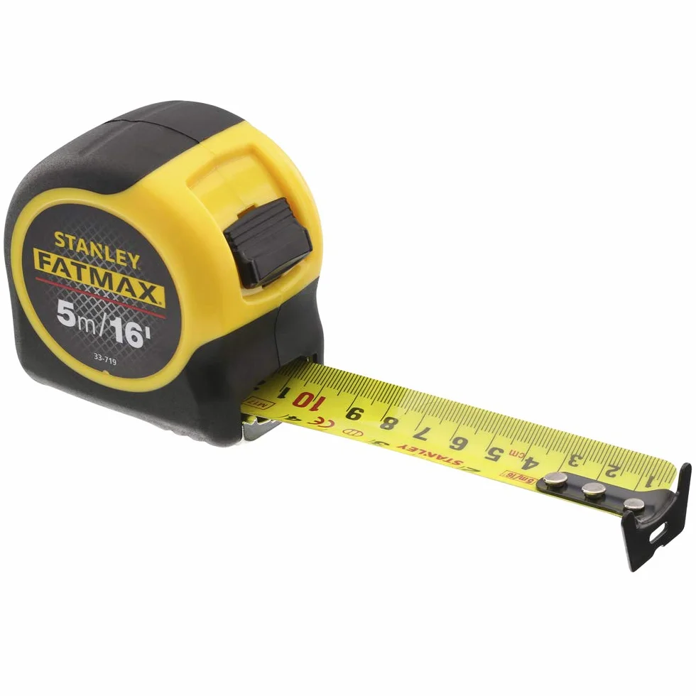 STANLEY FATMAX 0-33-719, Flexómetro 5 metros, Blade Armor, 3 ganchos, Revestimiento de Mylar más resistente