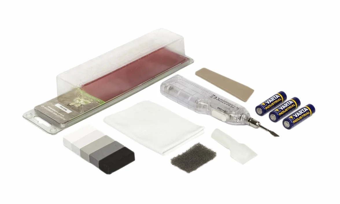 Picobello G61650 - Kit de reparación de azulejos de pared o suelo (tamaño pequeño), color blanco y gris