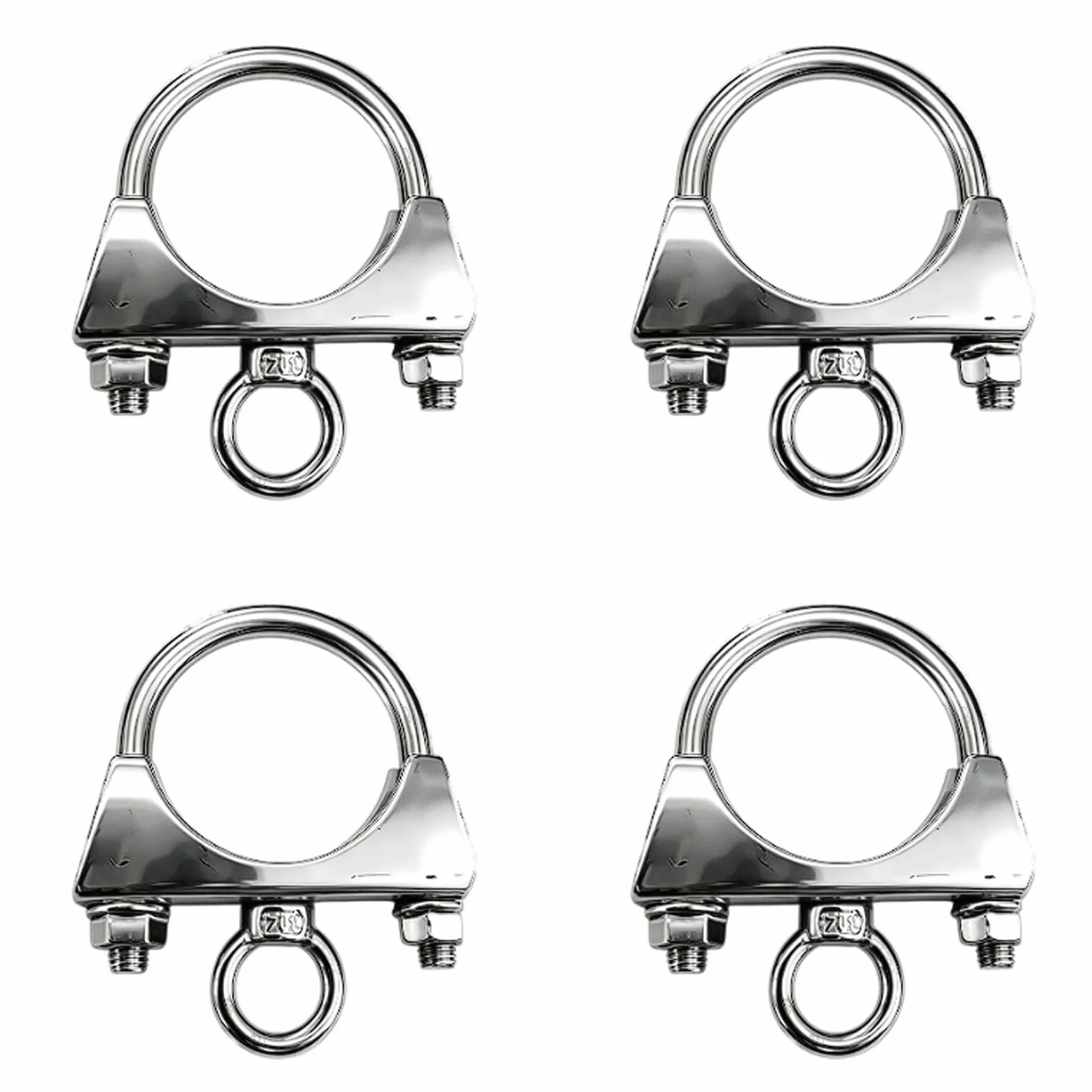 Abrazaderas para tuberías de acero inoxidable 304 con anillos elevación redondos giratorios, 4 juegos soportes para, ganchos fijación, abrazaderas cilíndricas(48MM)