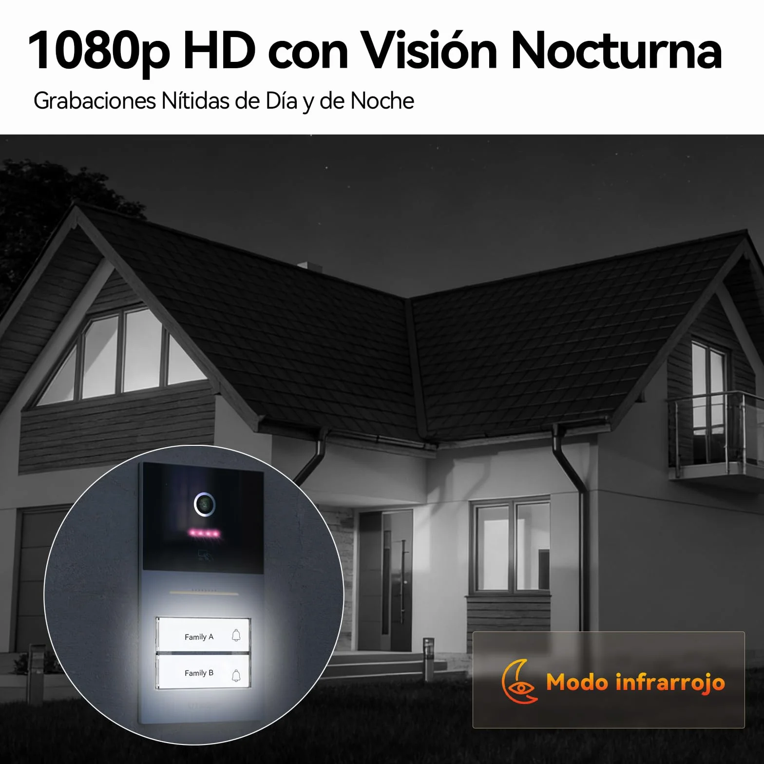 TMEZON Videoportero WiFi 2 Hilos,Sistema de Intercomunicación con 7'' Monitor Táctil a Color,Timbre Metálico de 1080P con Cámara,detección de Movimiento Humano,Desbloqueo en Remoto,para 2 familias