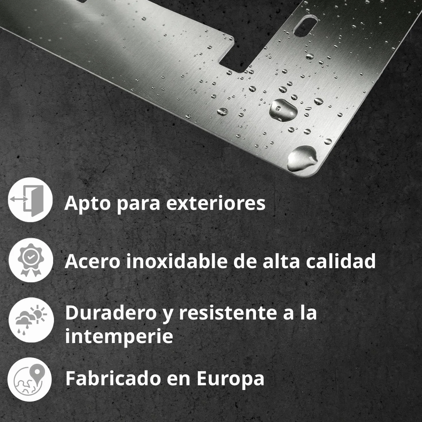 iSecur Placa Compatible con Timbre Ring Acero Inoxidable 90x160mm Timbre Video 2ª Generación 3 Plus 4 (2024)