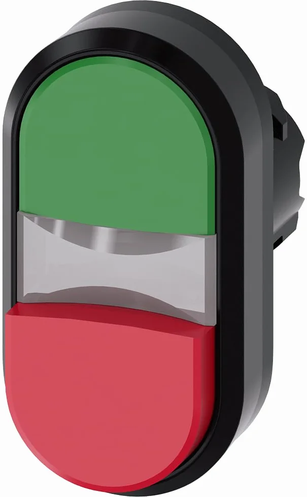 Siemens sirius atc - Pulsador doble redondo plastico verde rojo .boton rasante saliente