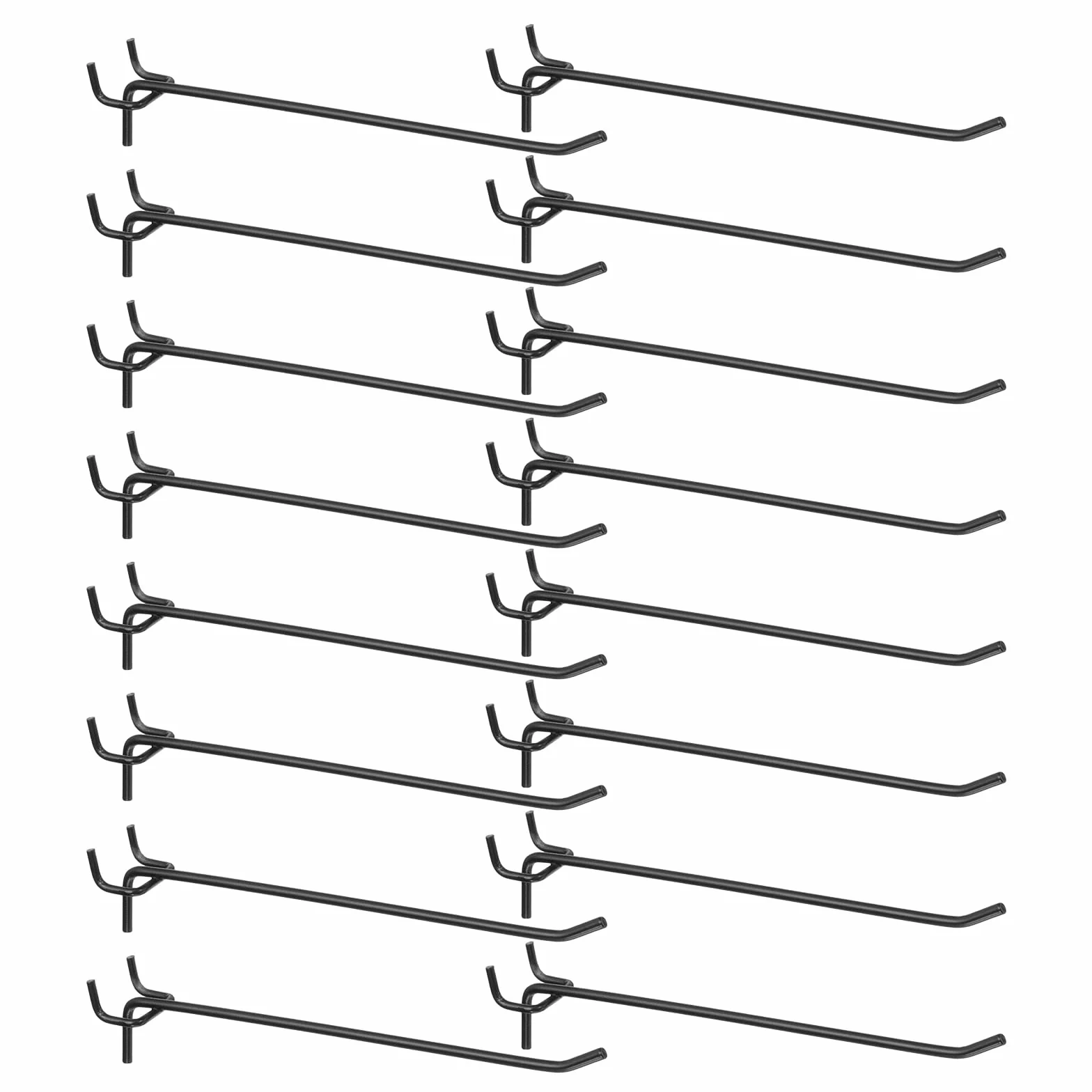 QUARKZMAN 50 Piezas Ganchos Para Tablero Perforado De 8" Acero Inoxidable Ganchos Colgantes Para Exhibición PortaDe Pared Para Organizar Para Taller Garaje Cocina Tienda Negro