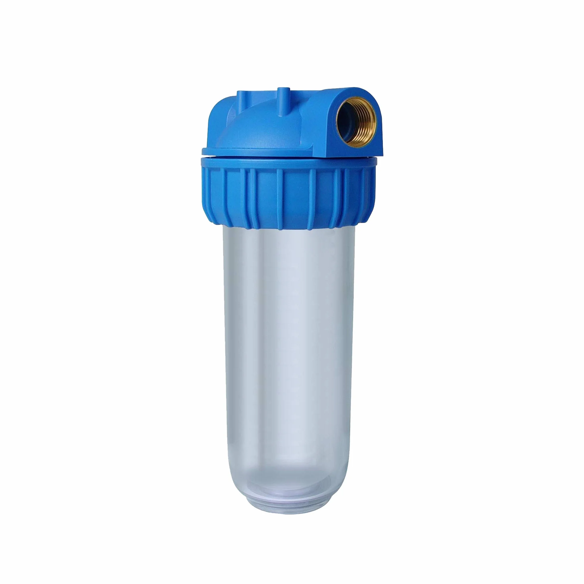 Filtro de agua de 10" Rosca Metal de 1" con soporte para pared y llave para cambio de Cartucho o Filtro. No Incluye Filtro. Fácil Instalación y Mantenimiento. Bbagua.