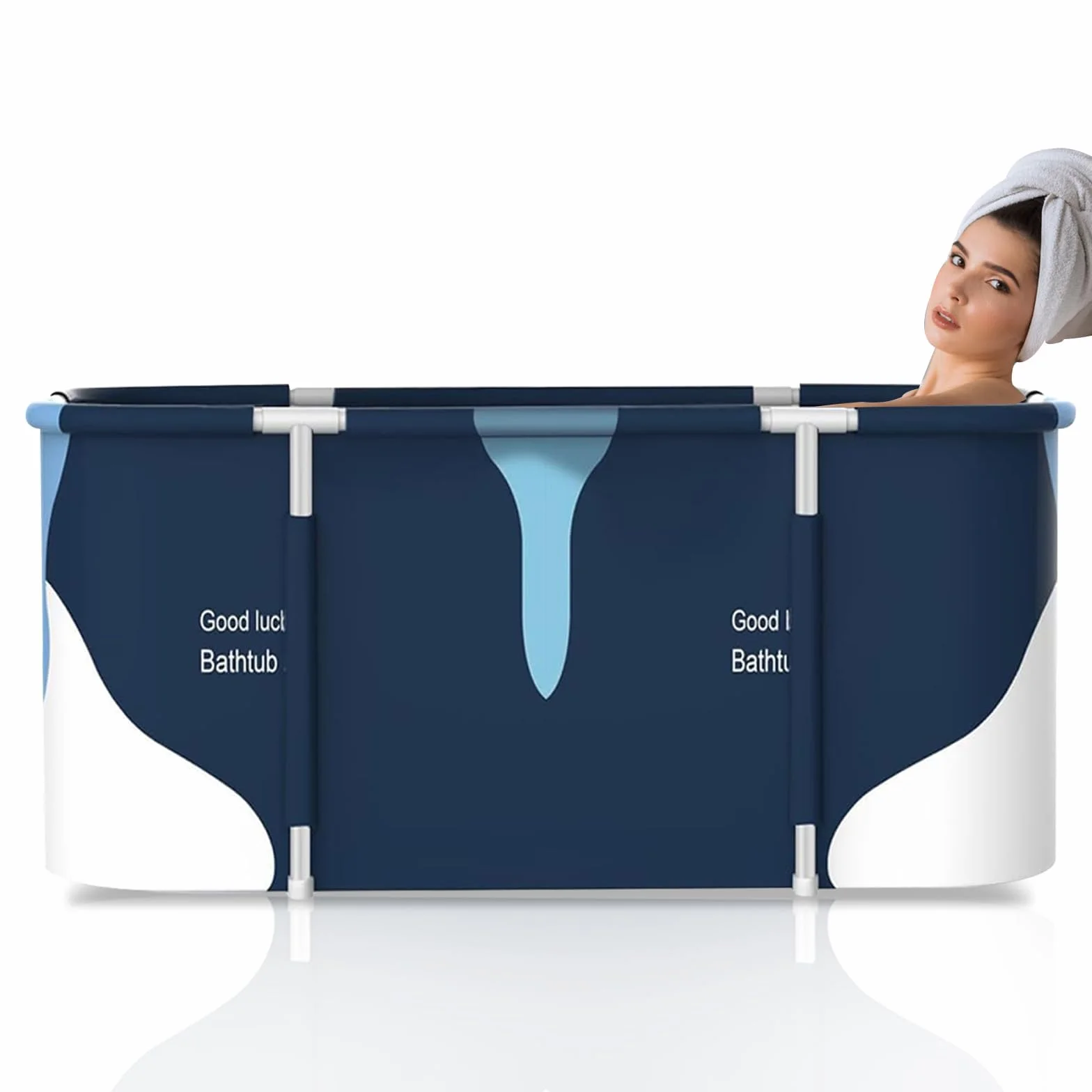 Bañera Plegable para Adultos, 120 x 55 cm - Experiencia de Baño Portátil, Instalación Sencilla, Eco-amigable, Ideal para Spa en el Hogar【Varilla de soporte de plástico】